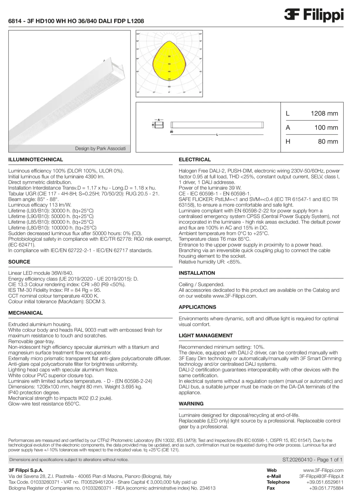 6814 - 3F HD100 WH HO 36-840 DALI FDP L1208 - Datasheet - en