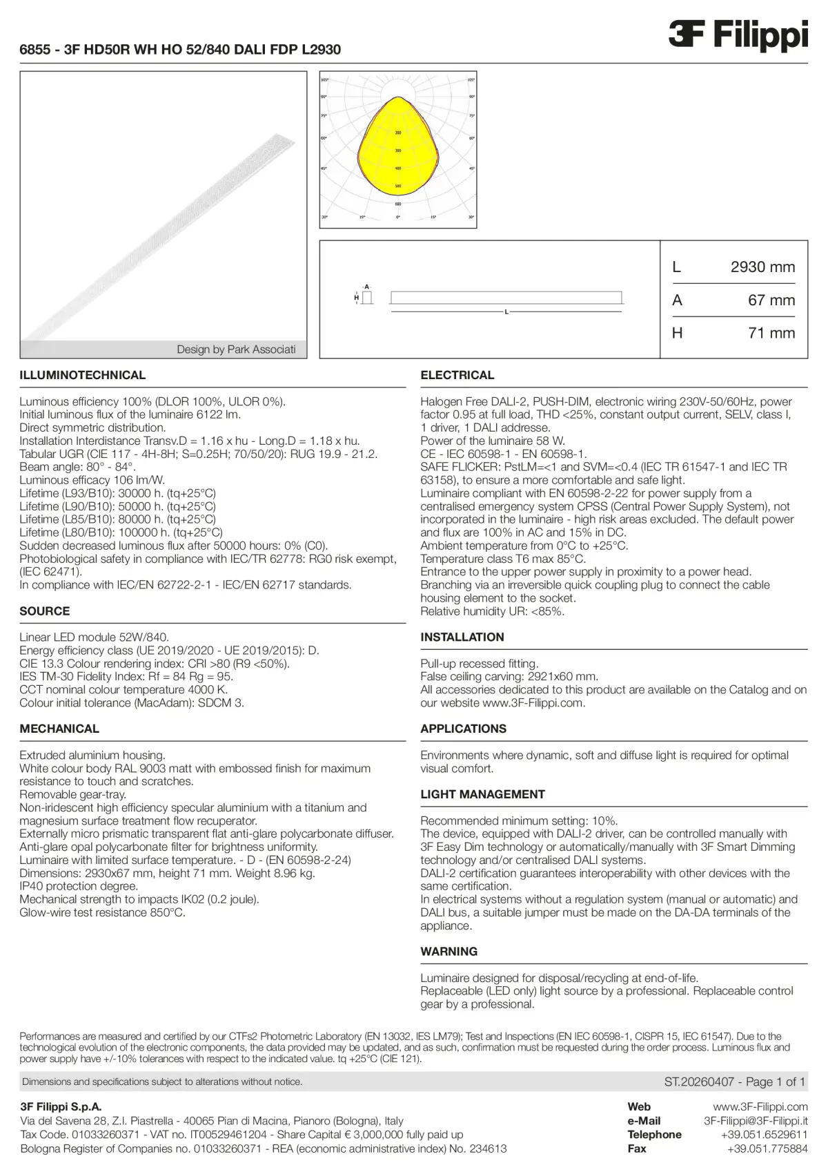 6855 - 3F HD50R WH HO 52-840 DALI FDP L2930 - Datasheet - en