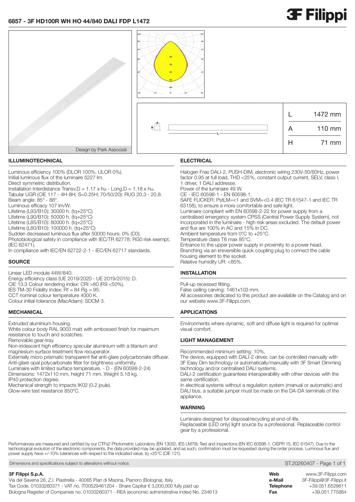 6857 - 3F HD100R WH HO 44-840 DALI FDP L1472 - Datasheet - en