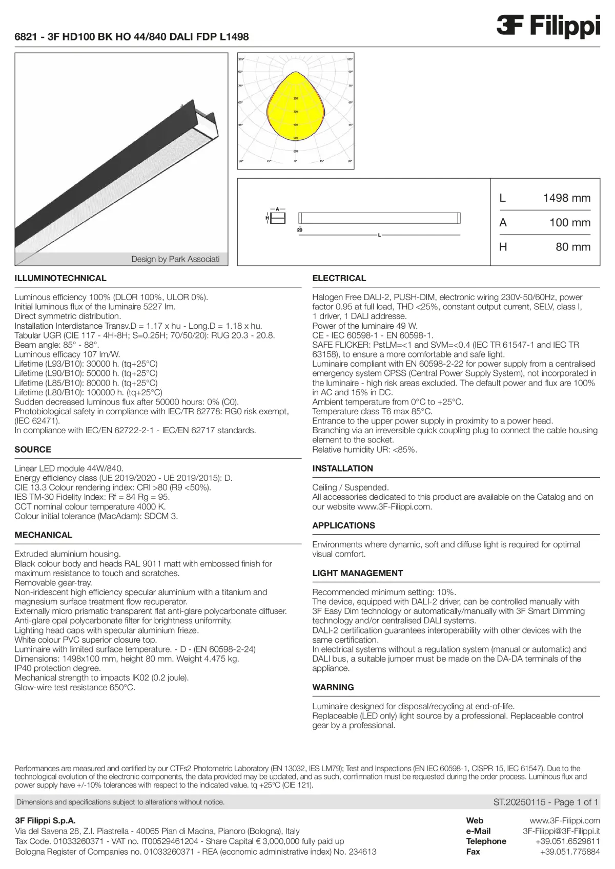 6821 - 3F HD100 BK HO 44-840 DALI FDP L1498 - Datasheet - en