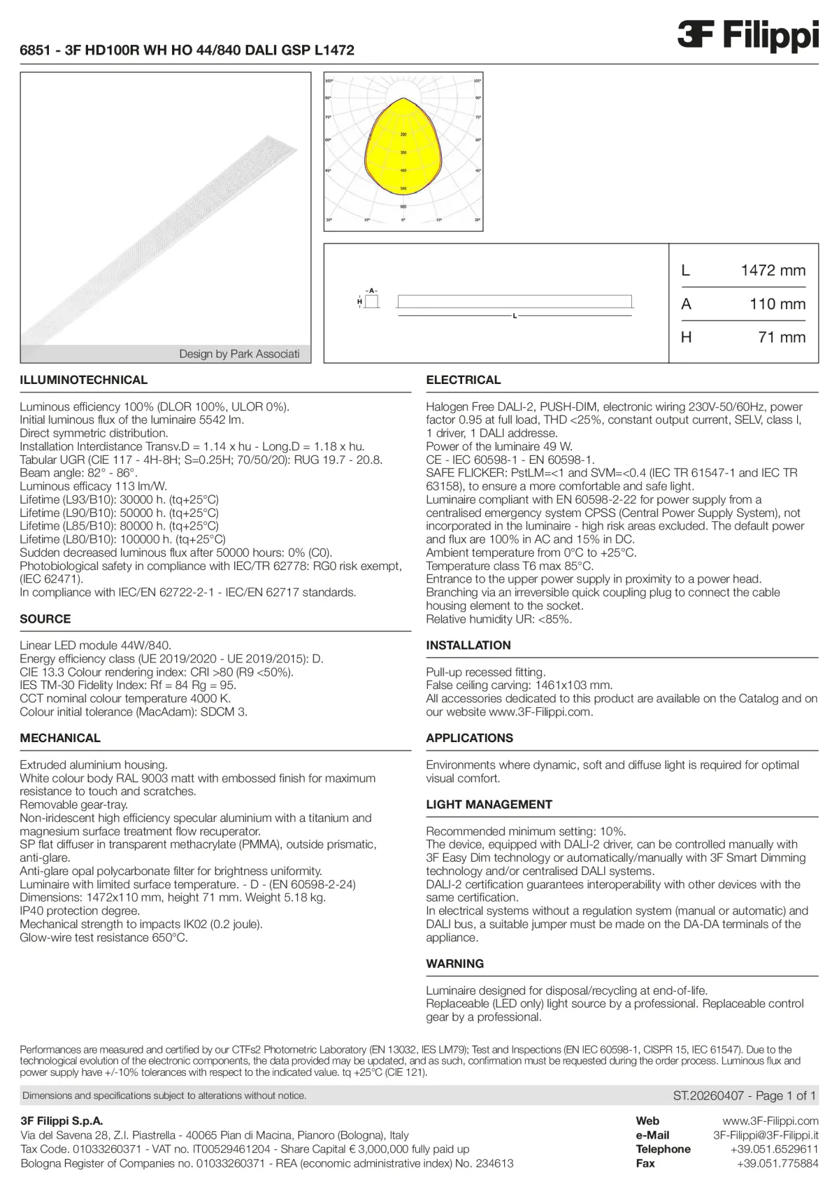 6851 - 3F HD100R WH HO 44-840 DALI GSP L1472 - Datasheet - en