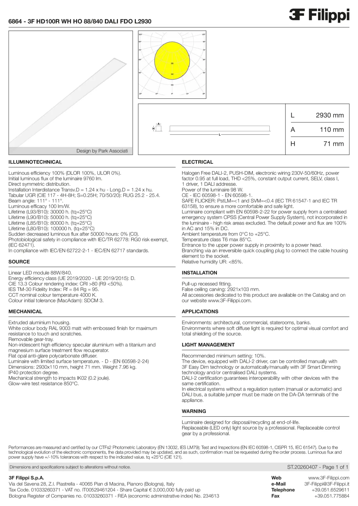 6864 - 3F HD100R WH HO 88-840 DALI FDO L2930 - Datasheet - en