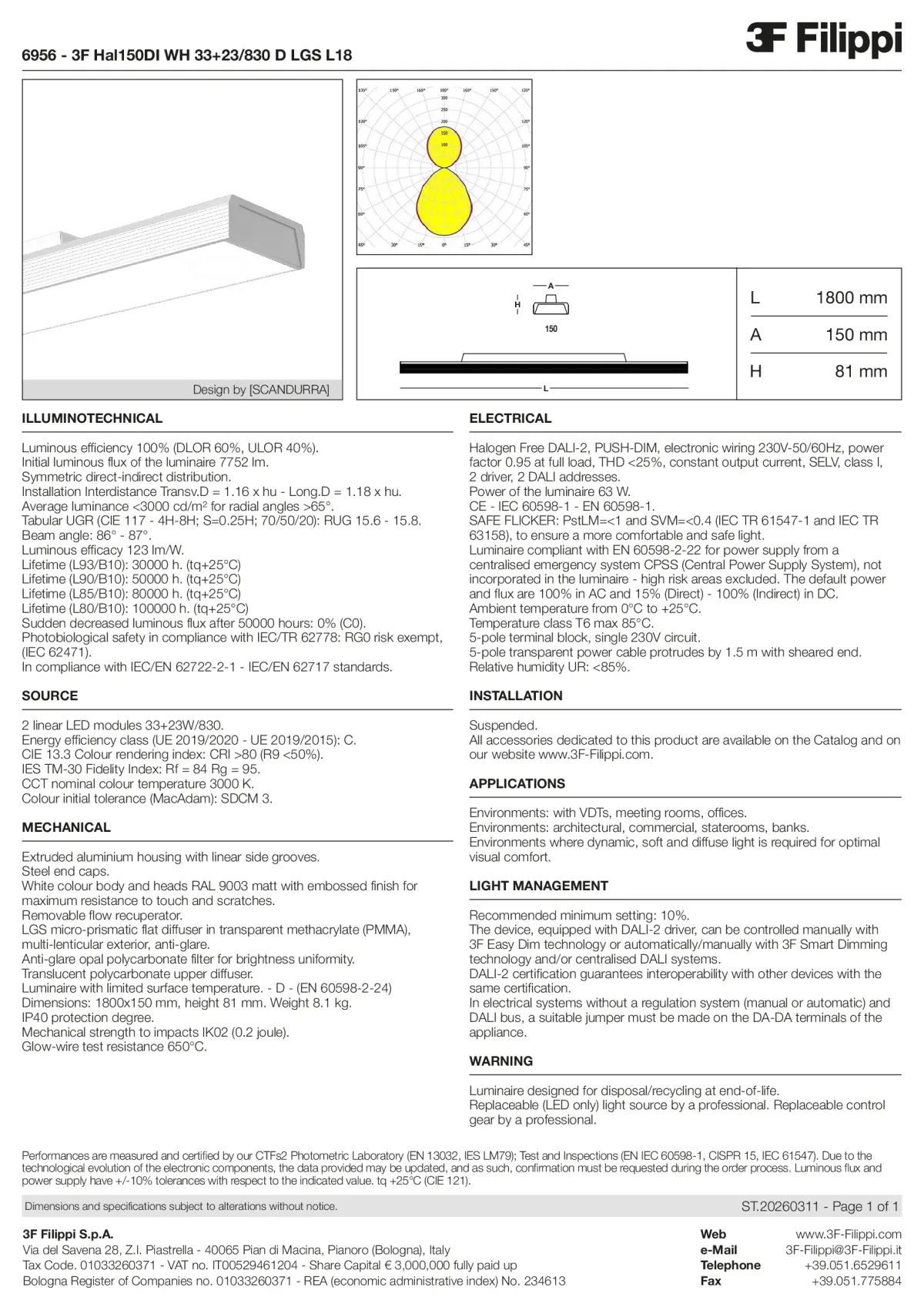 6956 - 3F Hal150DI WH 33+23-830 D LGS L18 - Datasheet - en