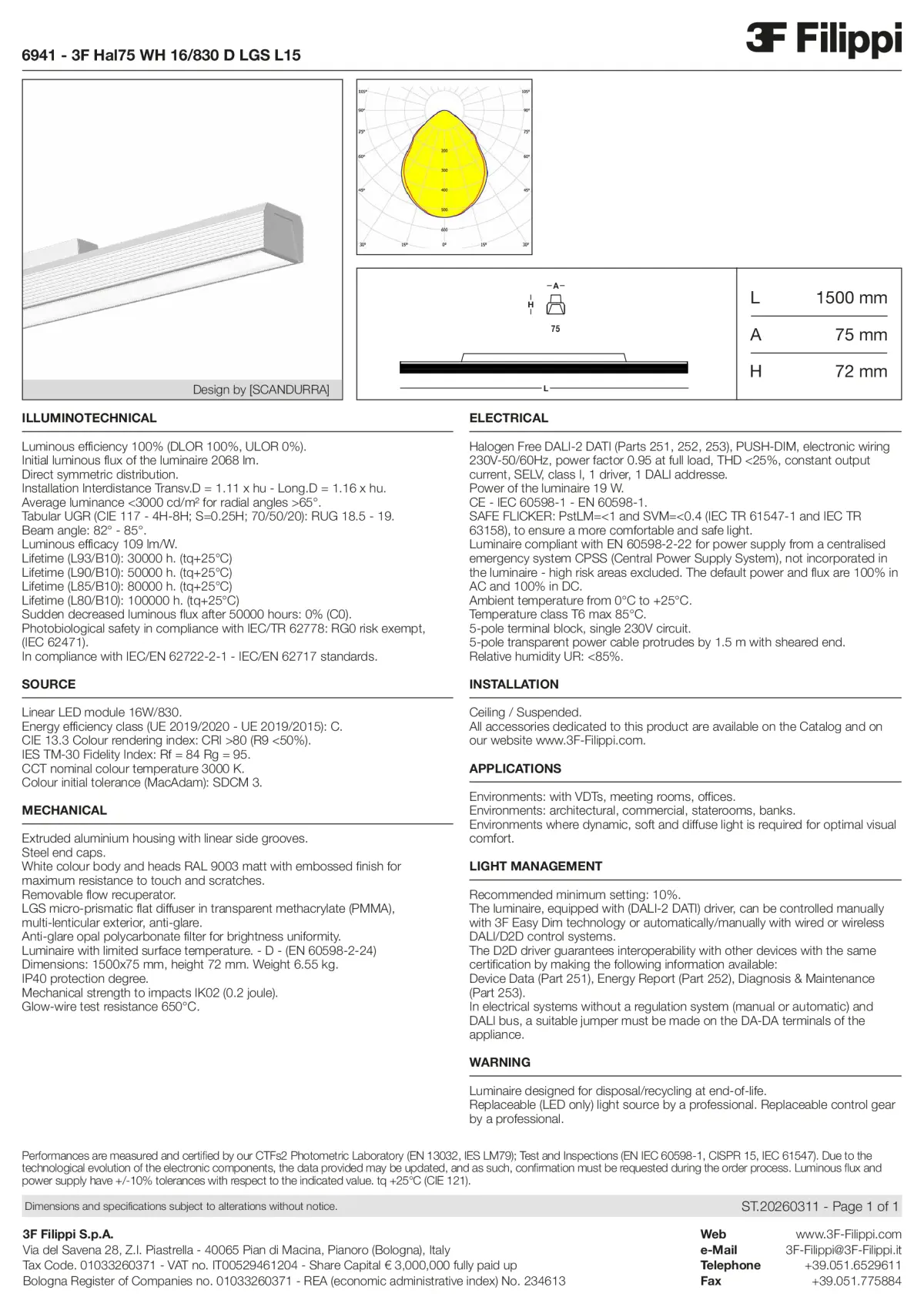 6941 - 3F Hal75 WH 16-830 D LGS L15 - Datasheet - en