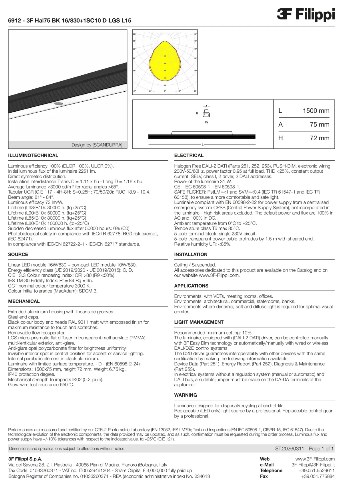 6912 - 3F Hal75 BK 16-830+1SC10 D LGS L15 - Datasheet - en