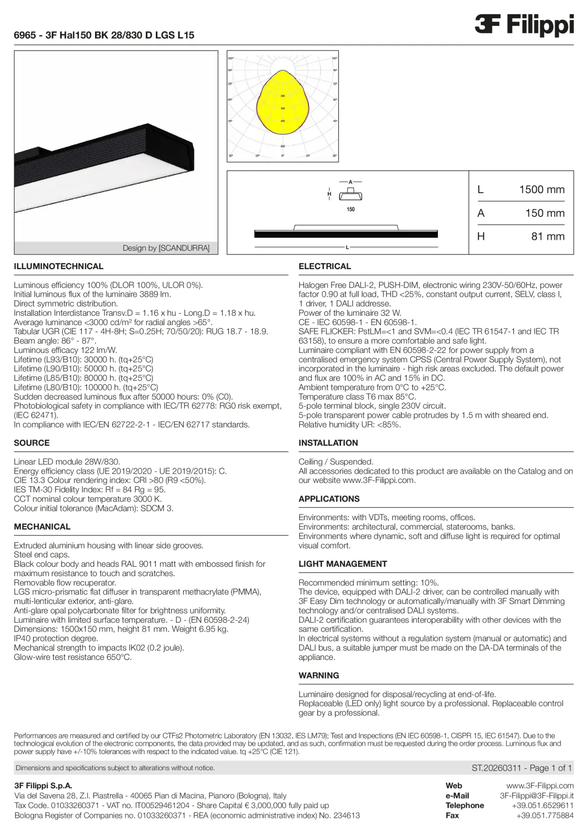 6965 - 3F Hal150 BK 28-830 D LGS L15 - Datasheet - en