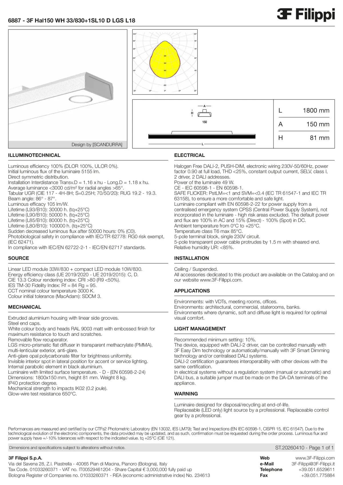 6887 - 3F Hal150 WH 33-830+1SL10 D LGS L18 - Datasheet - en