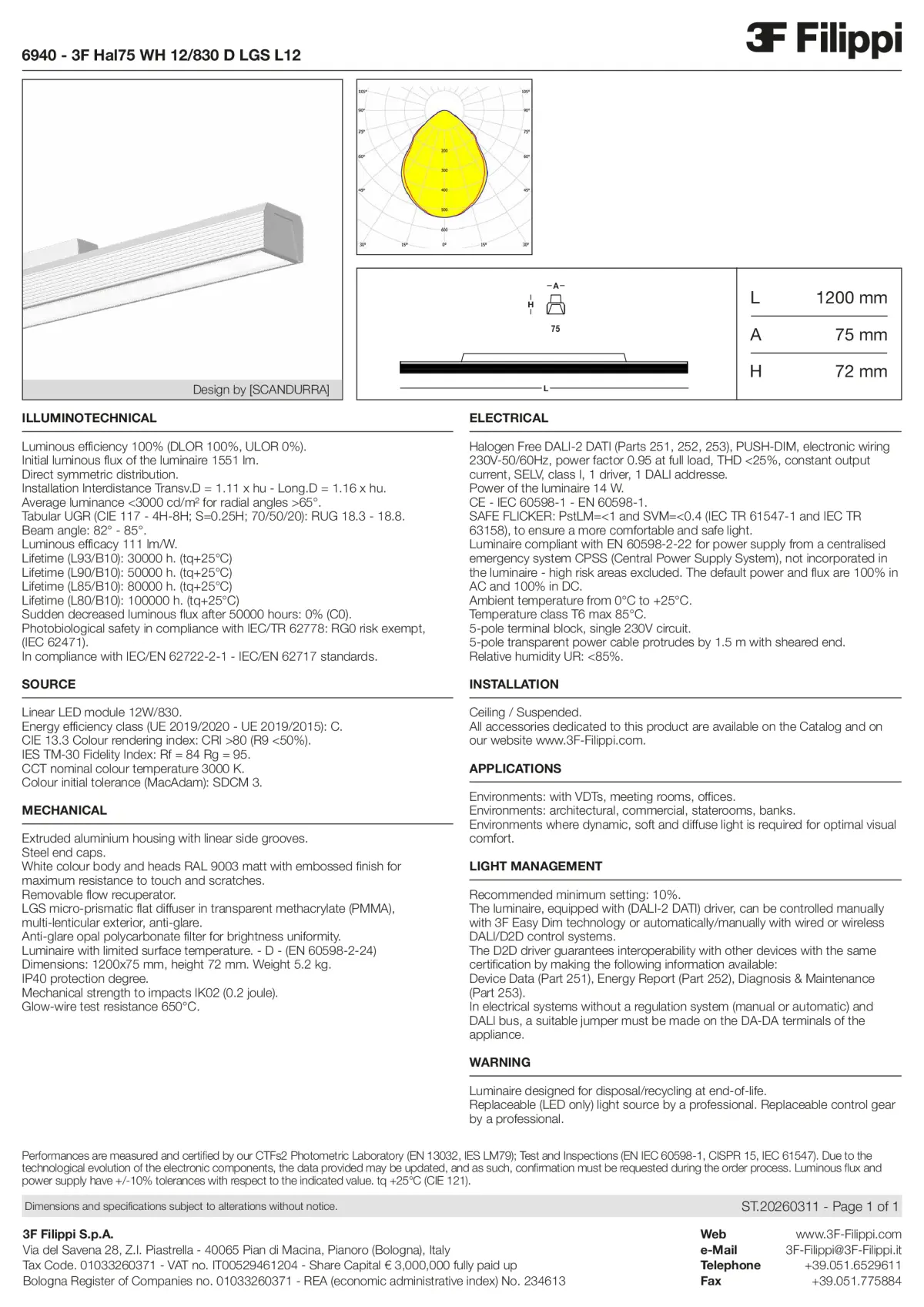 6940 - 3F Hal75 WH 12-830 D LGS L12 - Datasheet - en