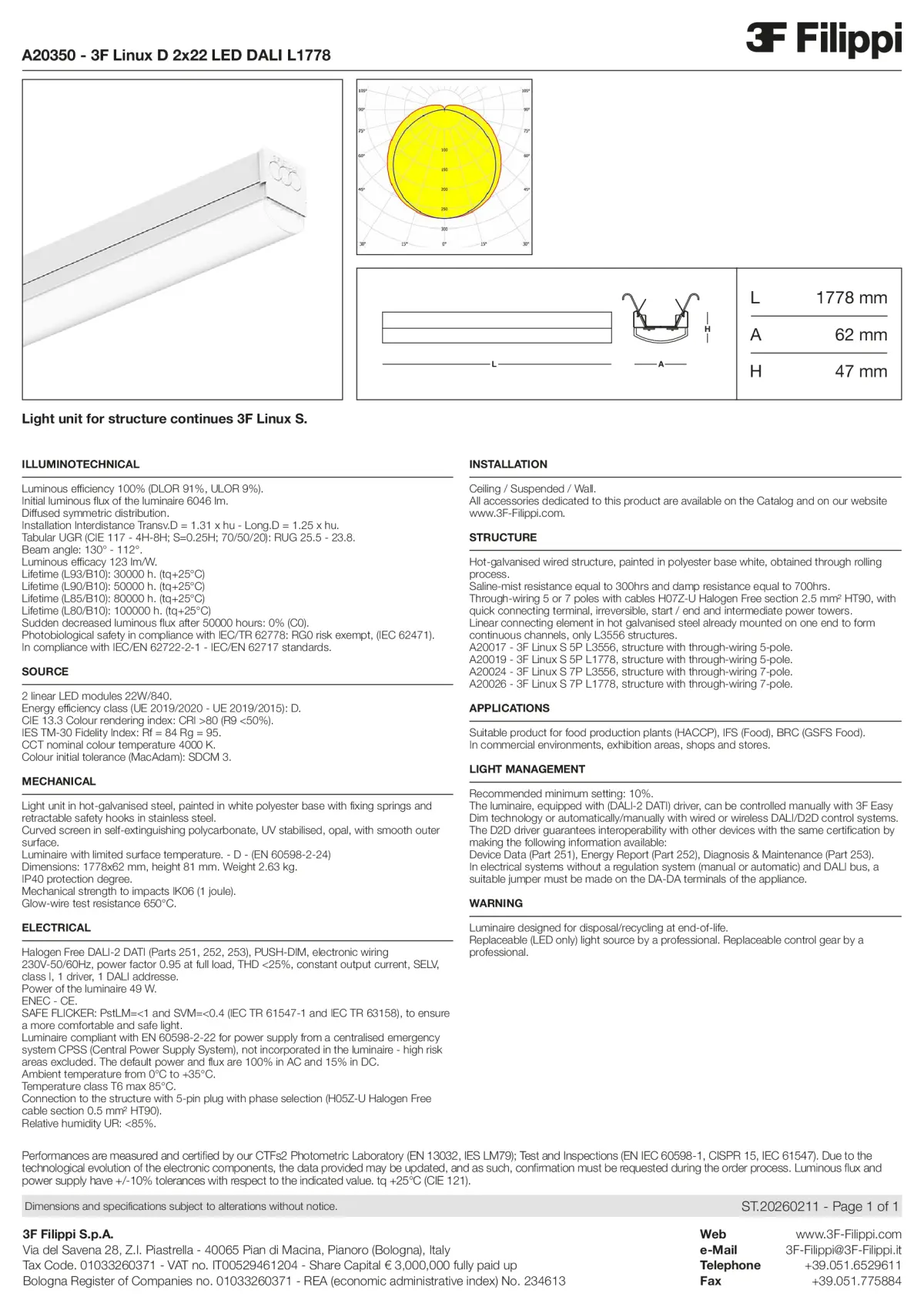 A20350 - 3F Linux D 2x22 LED DALI L1778 - Datasheet - en