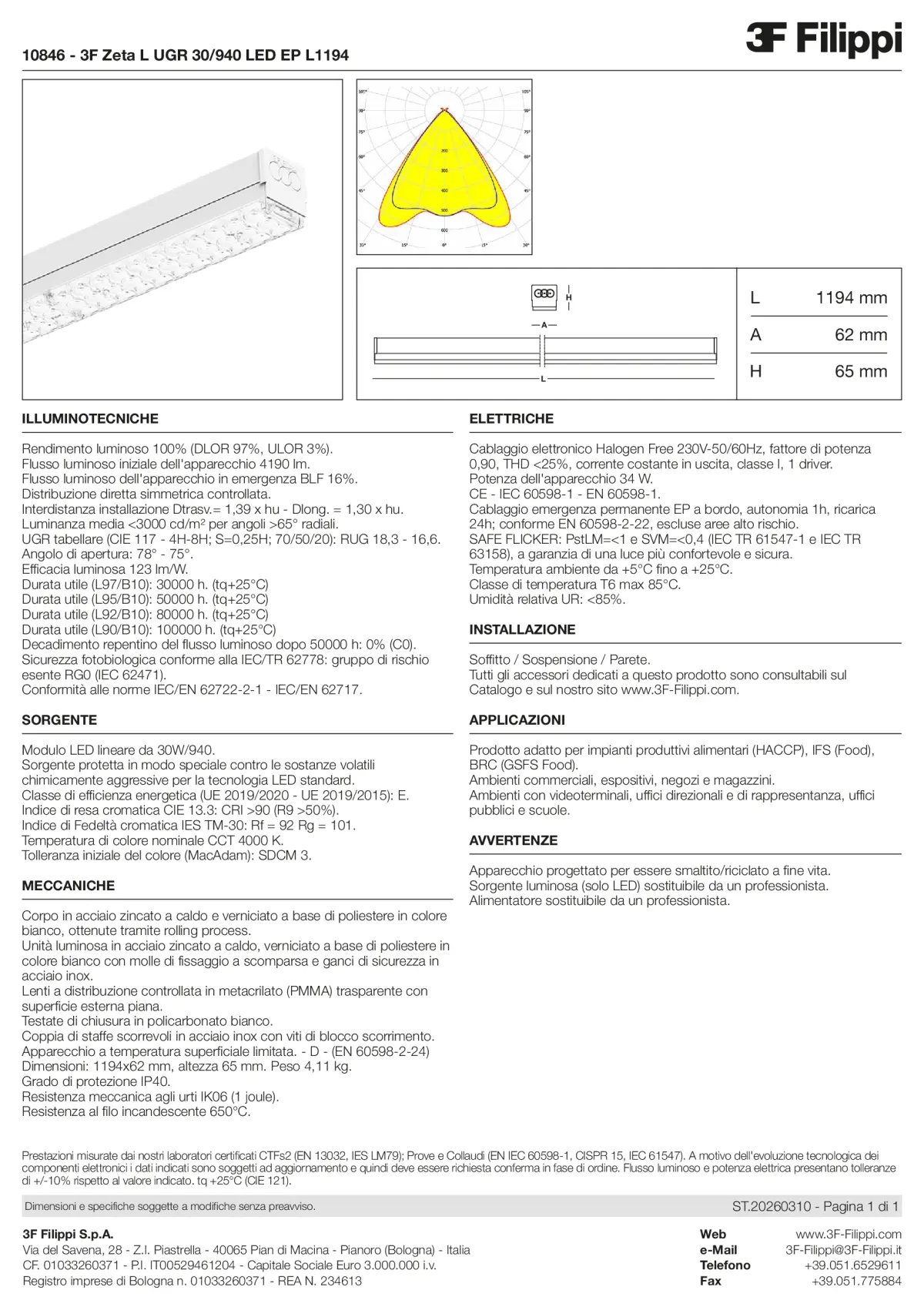 10846 - 3F Zeta L UGR 30-940 LED EP L1194 - Datasheet - it