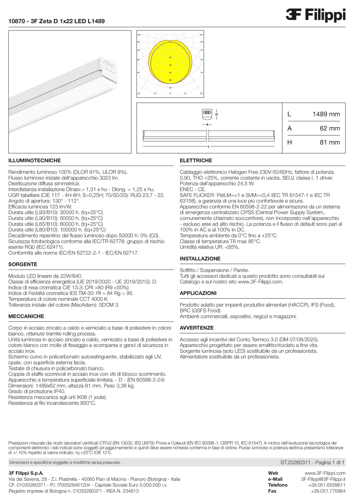 10870 - 3F Zeta D 1x22 LED L1489 - Datasheet - it