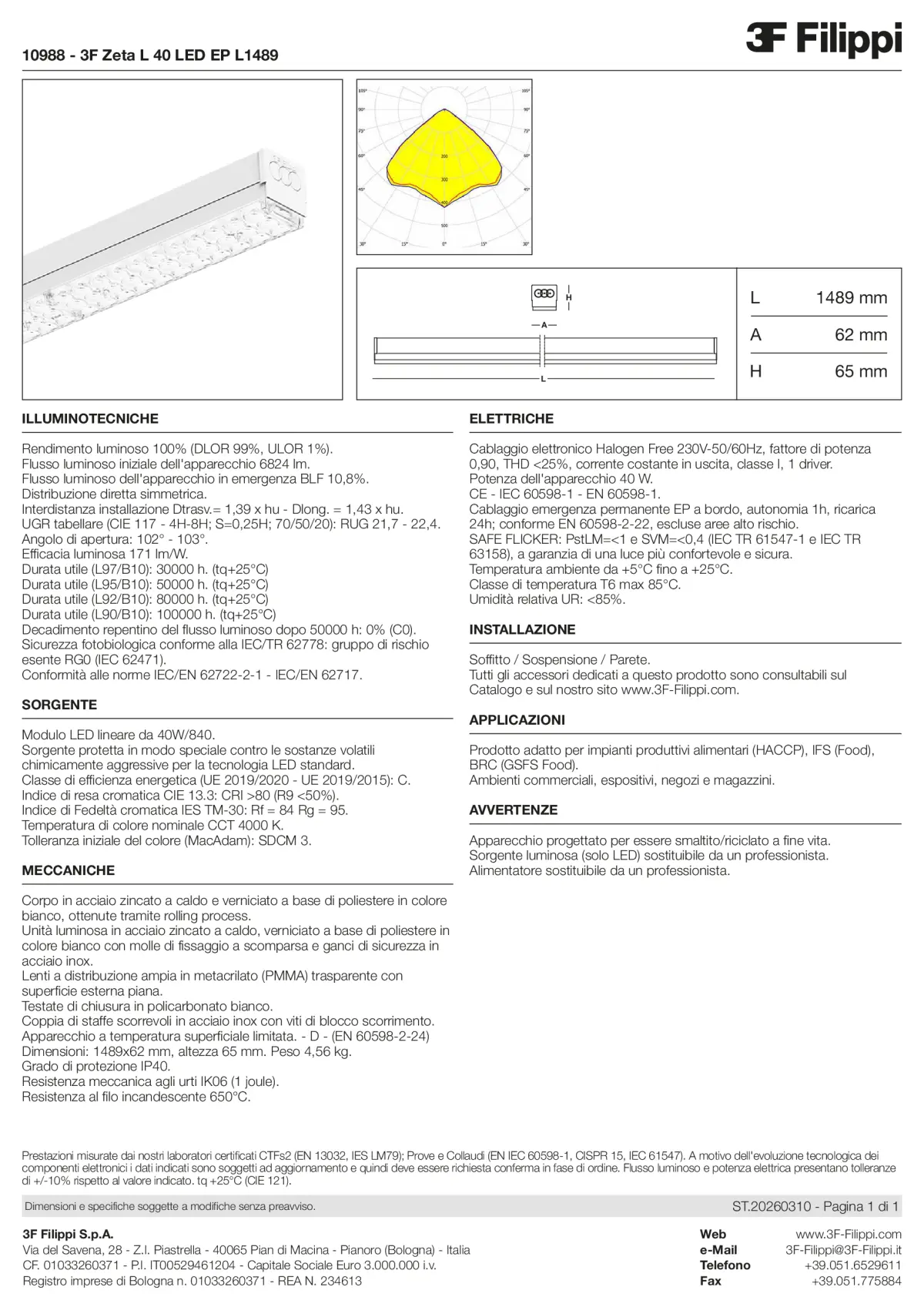 10988 - 3F Zeta L 40 LED EP L1489 - Datasheet - it