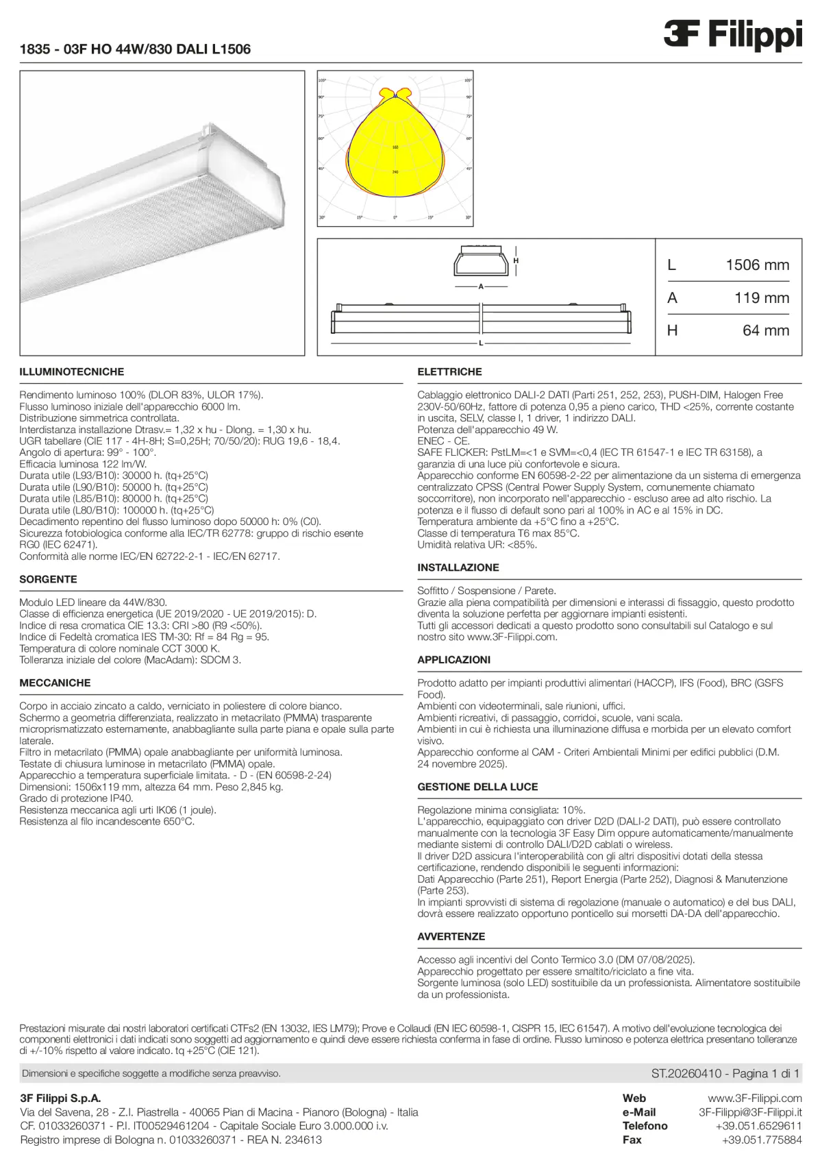 1835 - 03F HO 44W-830 DALI L1506 - Datasheet - it