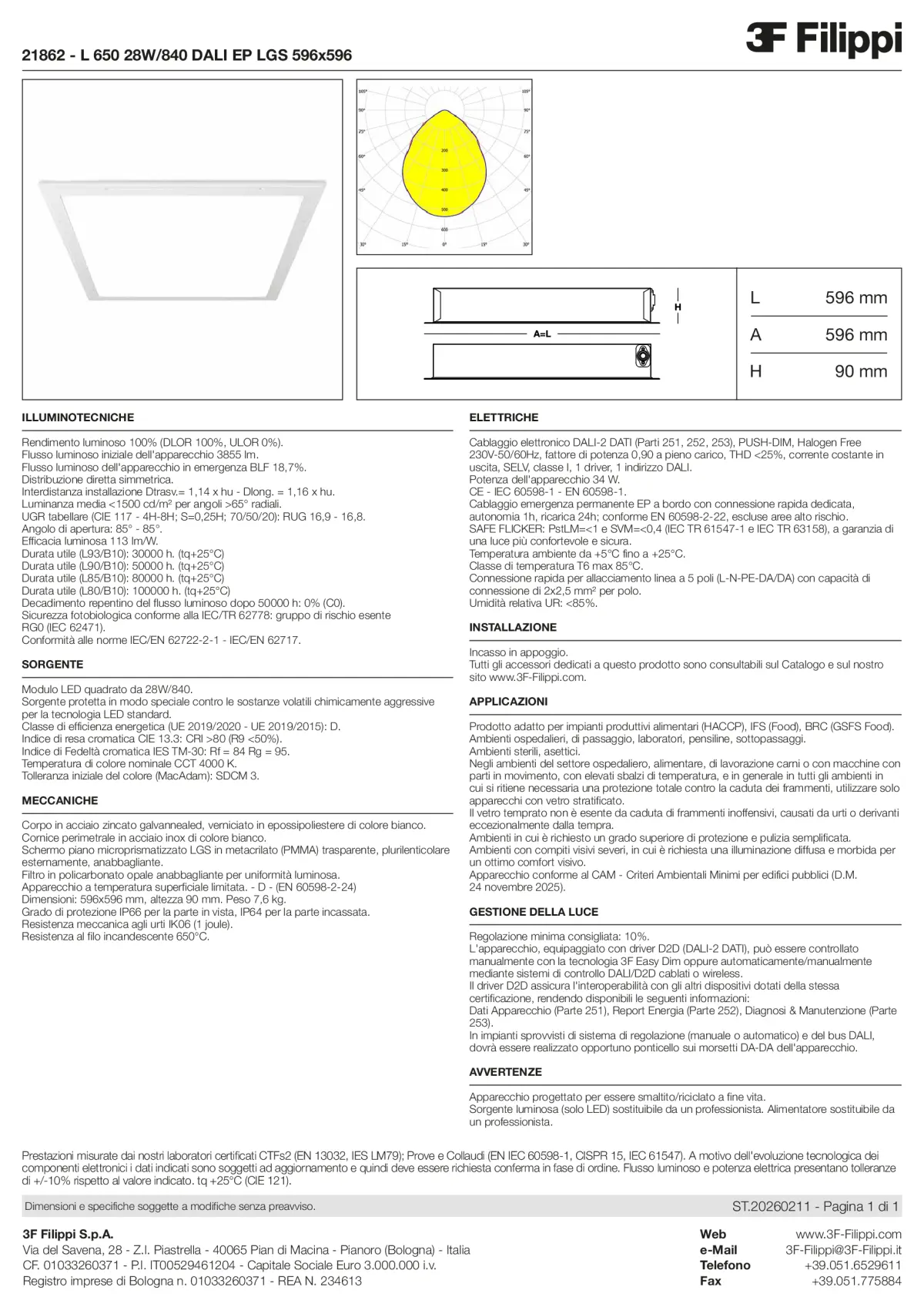 21862 - L 650 28W-840 DALI EP LGS 596x596 - Datasheet - it
