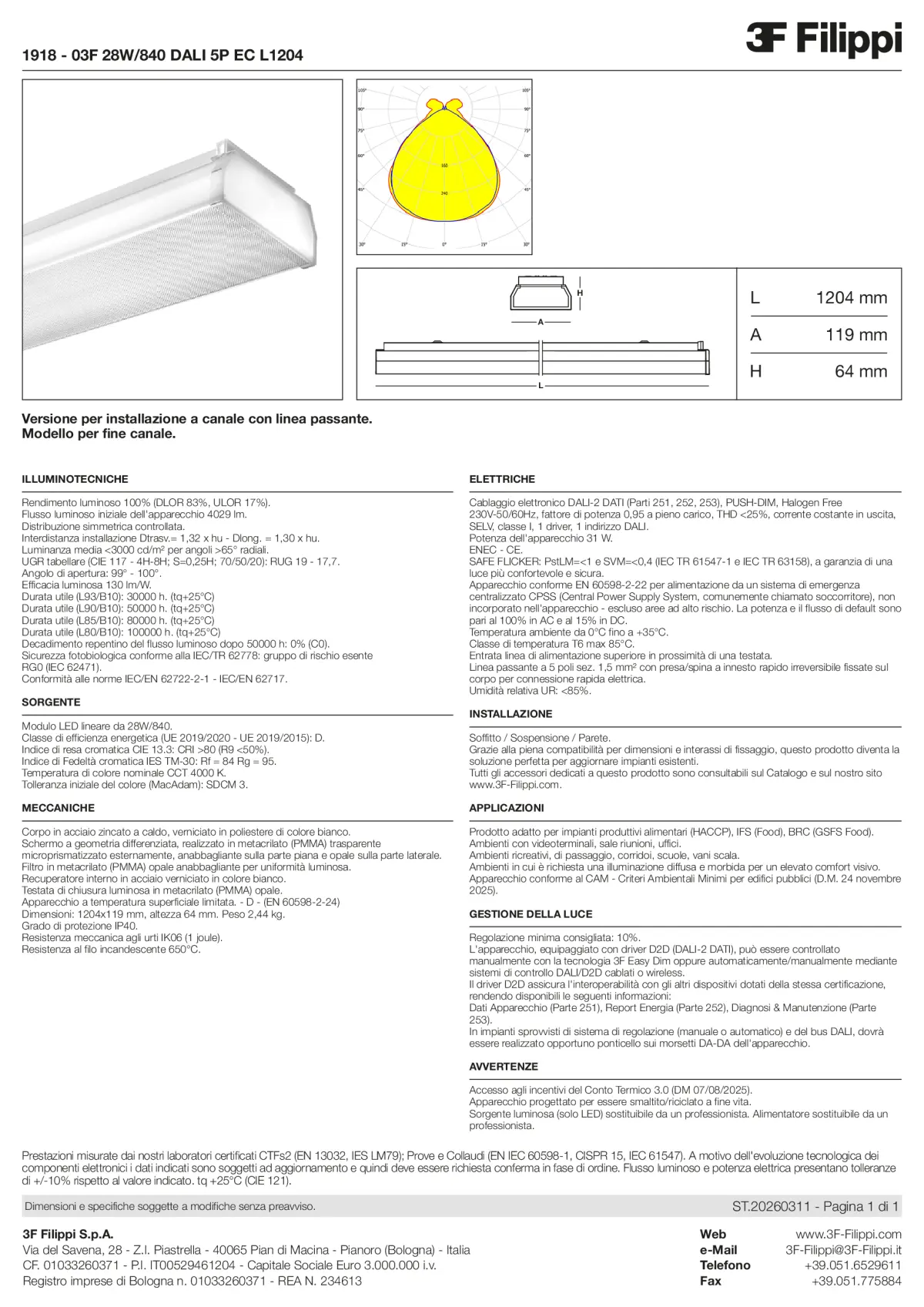 1918 - 03F 28W-840 DALI 5P EC L1204 - Datasheet - it