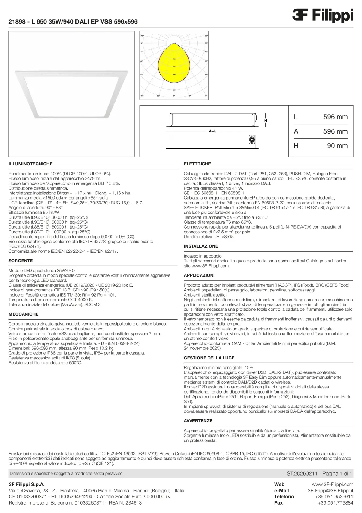 21898 - L 650 35W-940 DALI EP VSS 596x596 - Datasheet - it