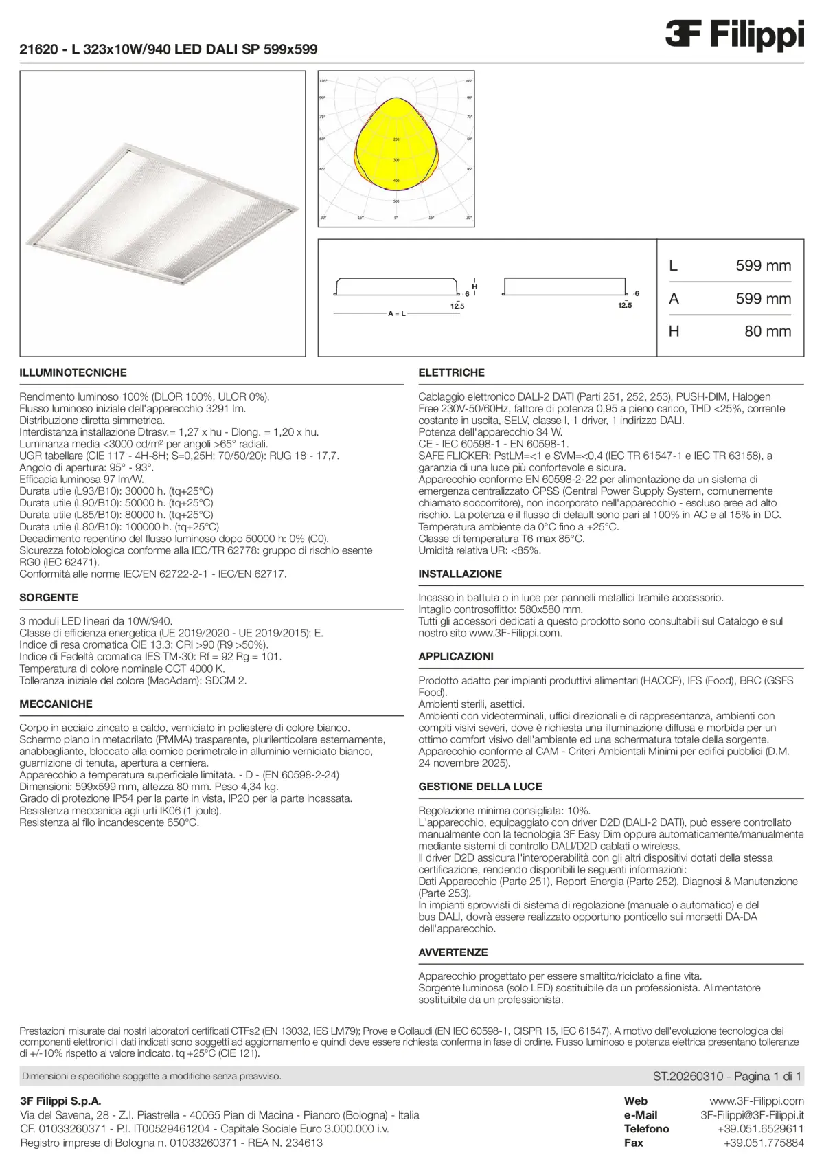 21620 - L 323x10W-940 LED DALI SP 599x599 - Datasheet - it