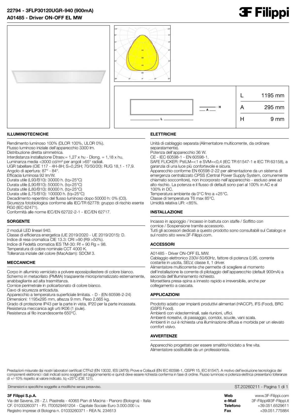 22794+A01485 - 3FLP30120UGR-940 (900mA) + ON-OFF EL MW - Datasheet - it