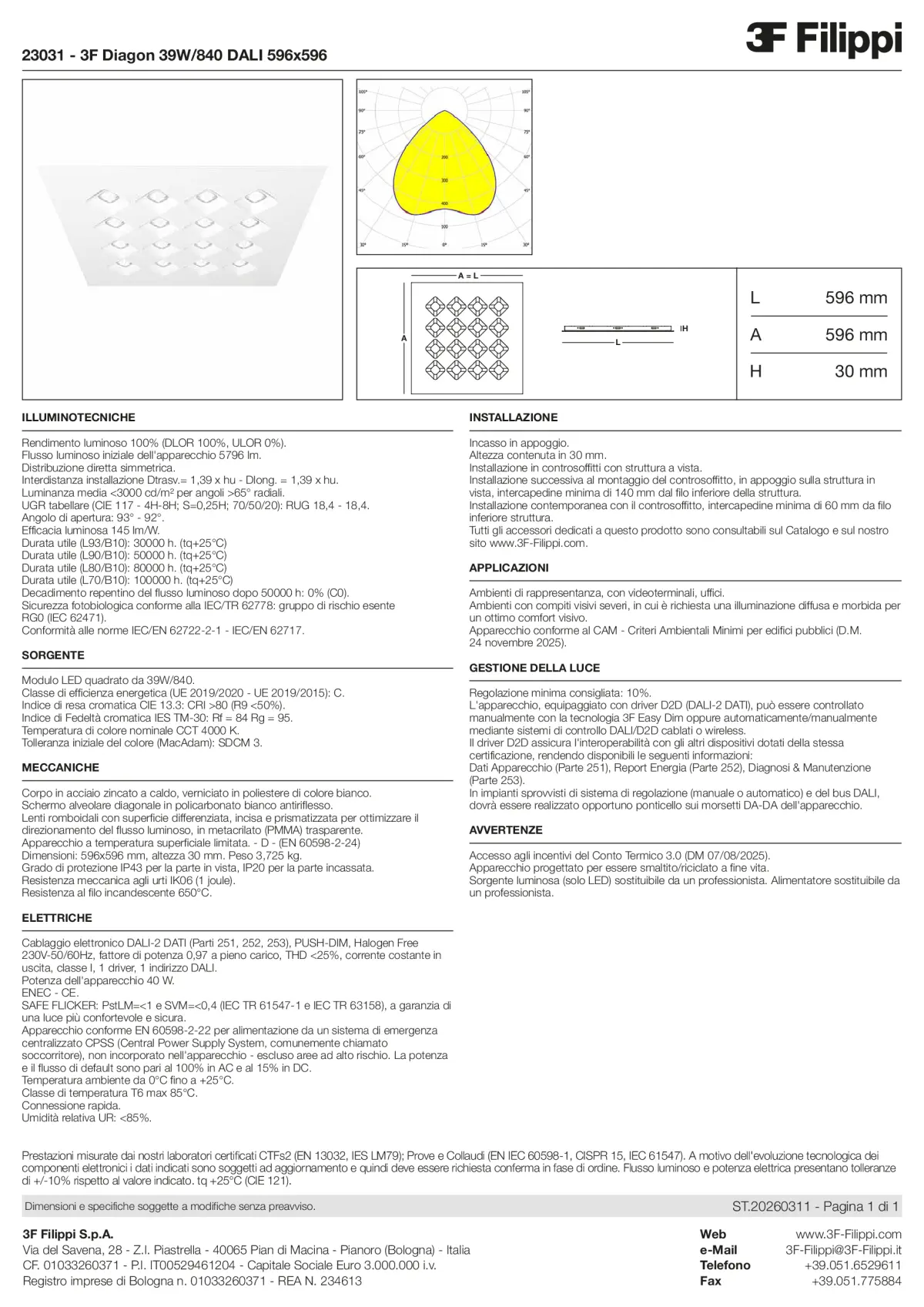 23031 - 3F Diagon 39W-840 DALI 596x596 - Datasheet - it