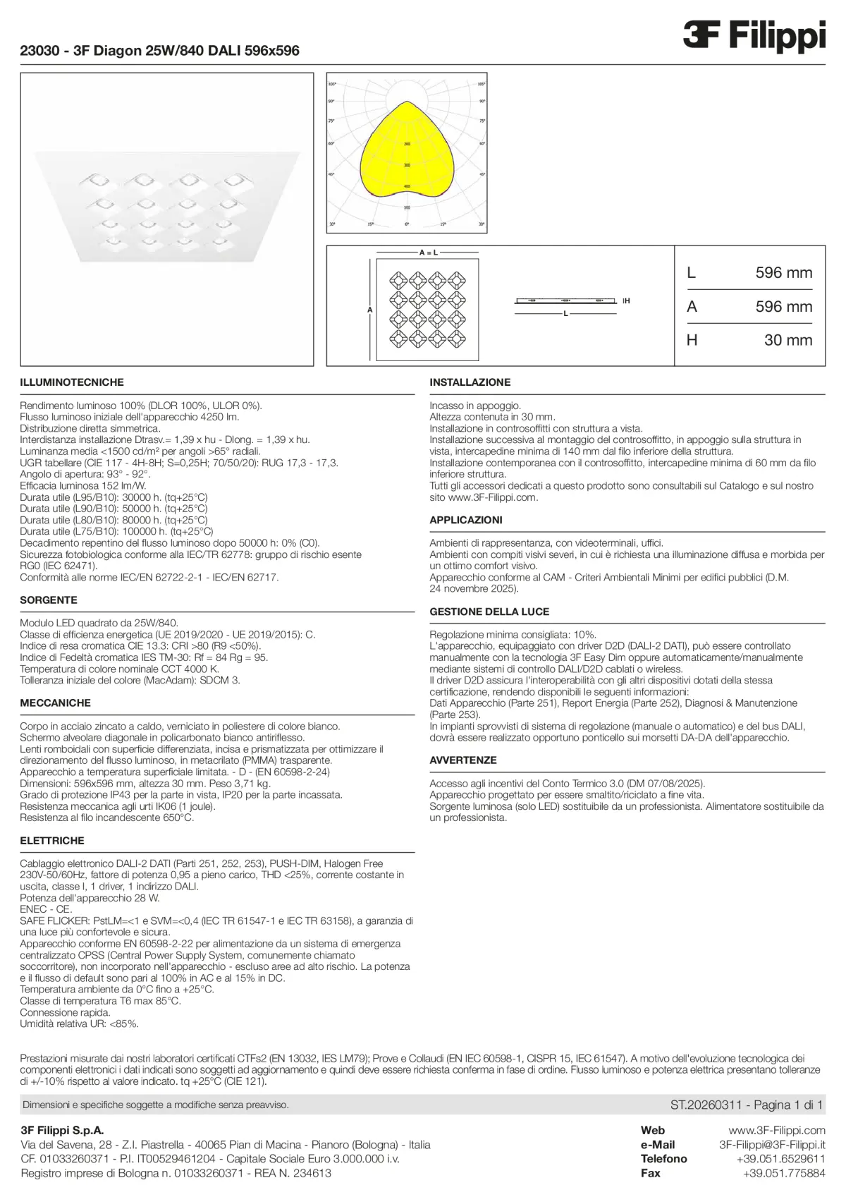 23030 - 3F Diagon 25W-840 DALI 596x596 - Datasheet - it