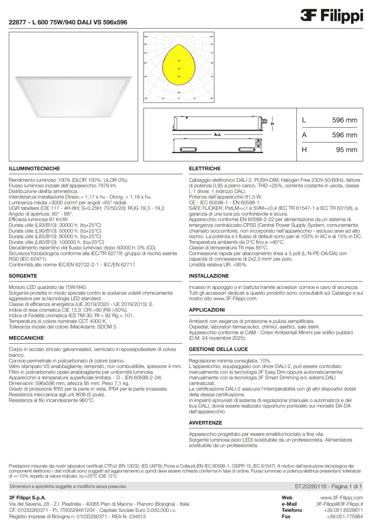 22877 - L 600 75W-940 DALI VS 596x596 - Datasheet - it