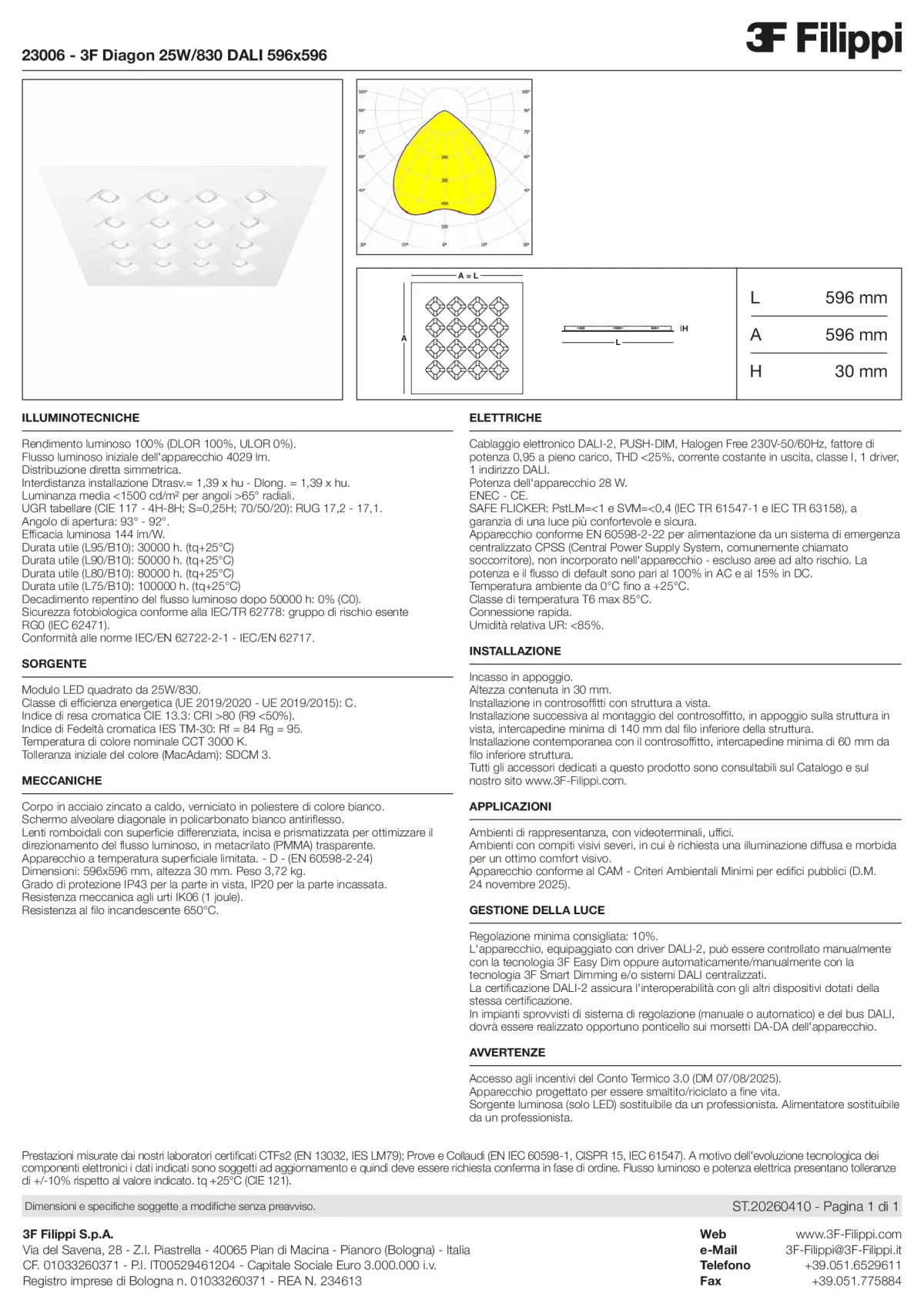 23006 - 3F Diagon 25W-830 DALI 596x596 - Datasheet - it