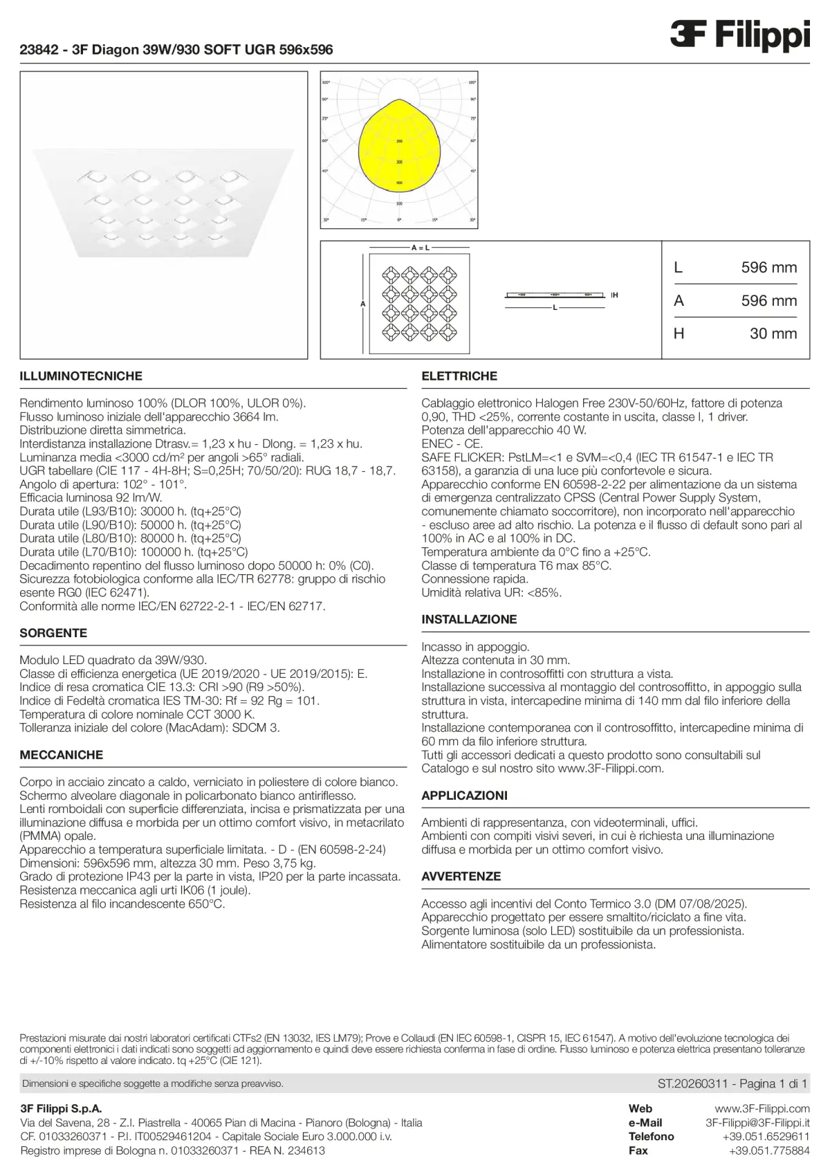 23842 - 3F Diagon 39W-930 SOFT UGR 596x596 - Datasheet - it