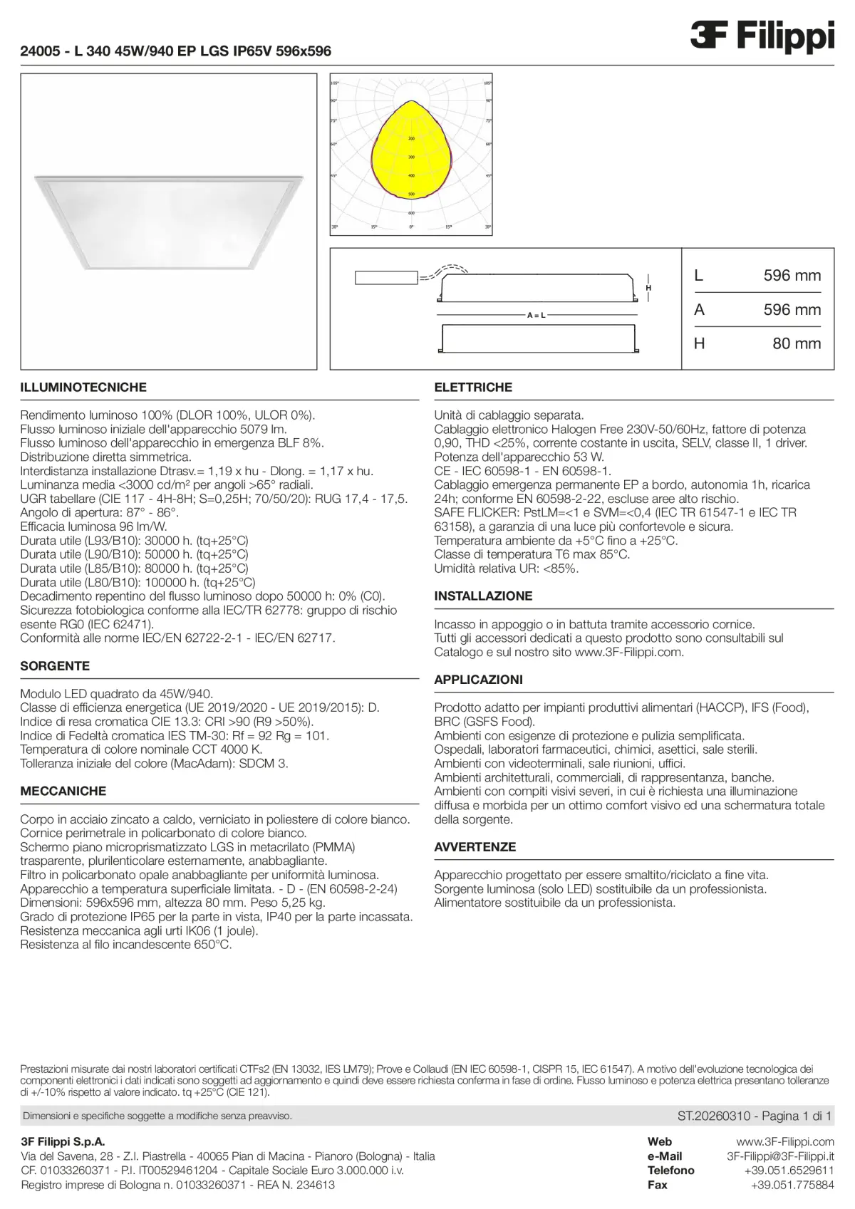 24005 - L 340 45W-940 EP LGS IP65V 596x596 - Datasheet - it