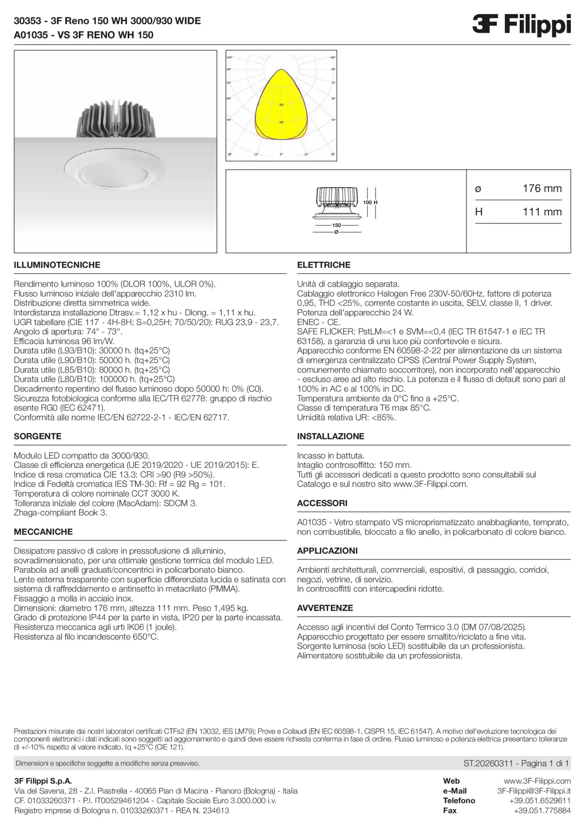 30353+A01035 - 3F Reno 150 WH 3000-930 WIDE + VS WH - Datasheet - it