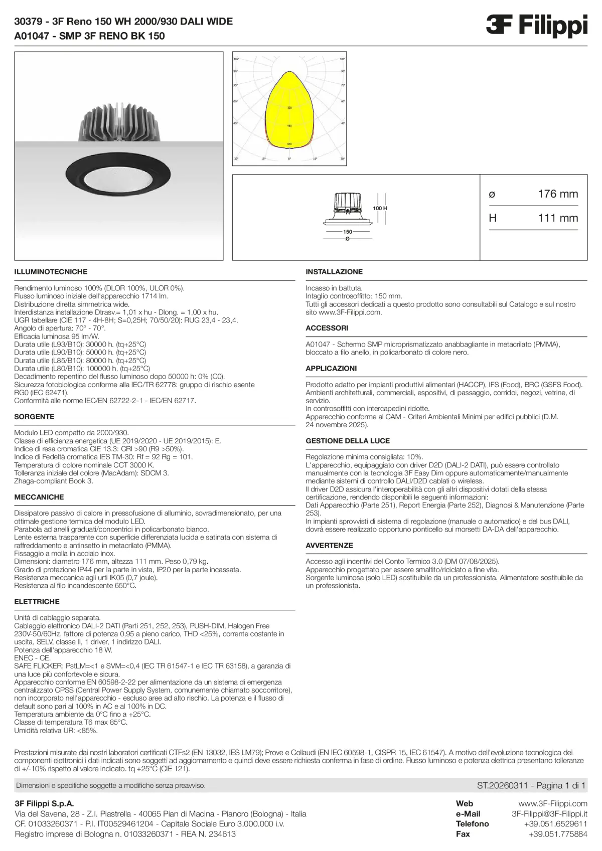 30379+A01047 - 3F Reno 150 WH 2000-930 DALI WIDE + SMP BK - Datasheet - it