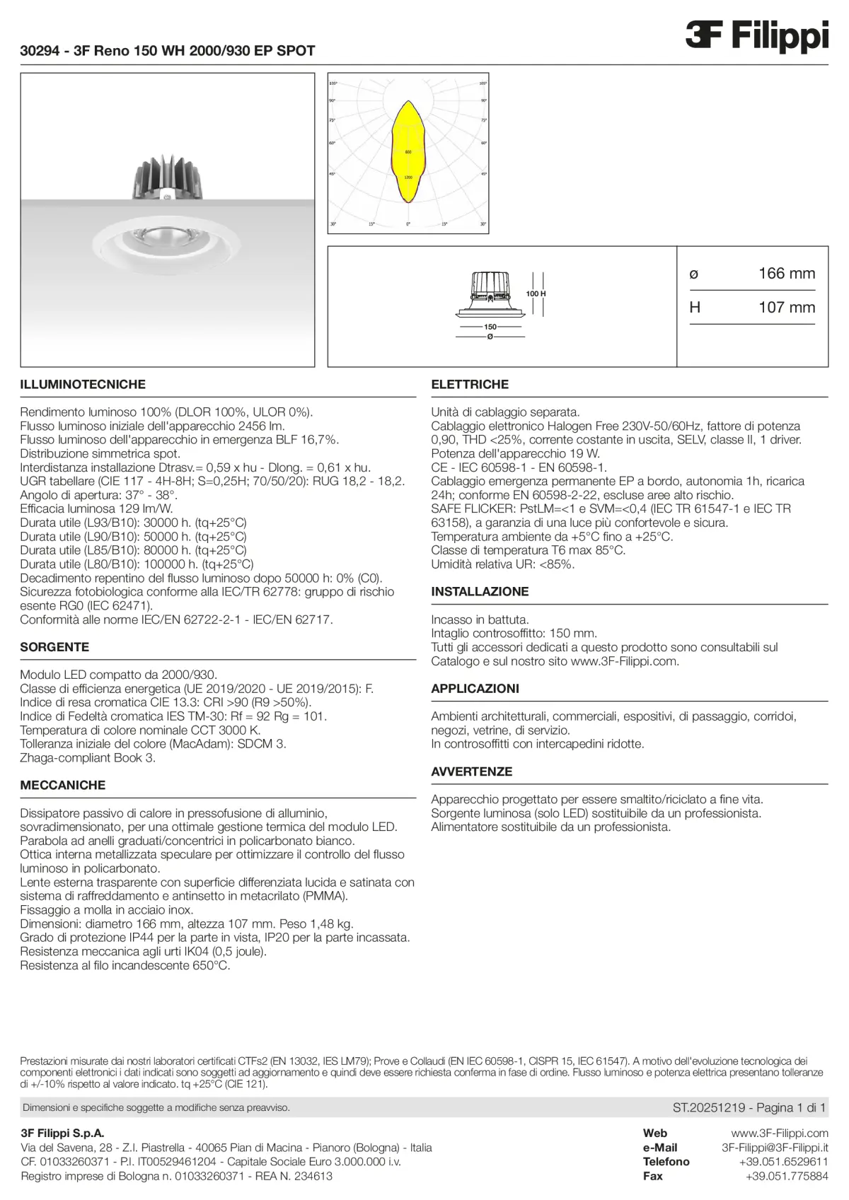 30294 - 3F Reno 150 WH 2000-930 EP SPOT - Datasheet - it