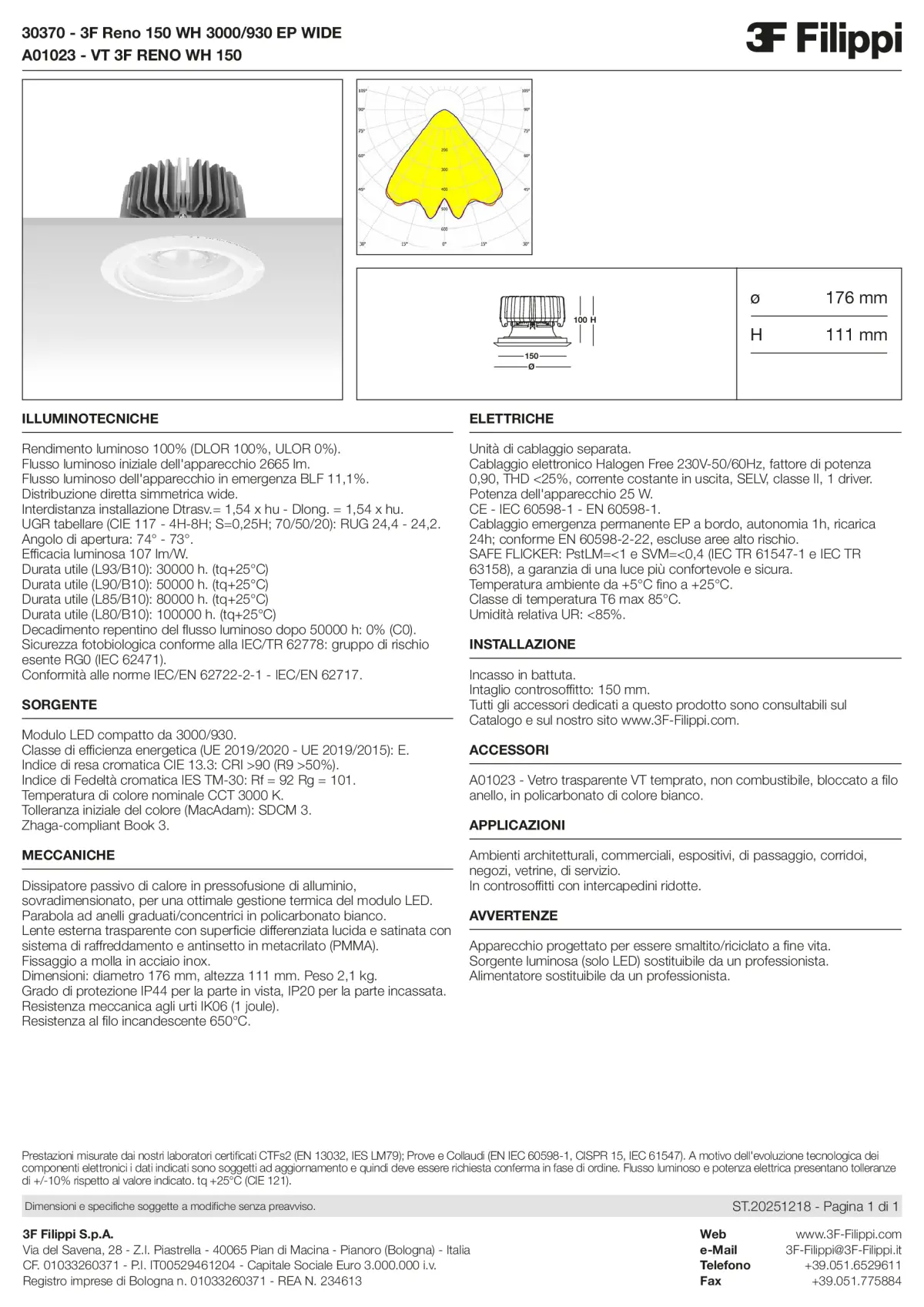 30370+A01023 - 3F Reno 150 WH 3000-930 EP WIDE + VT WH - Datasheet - it