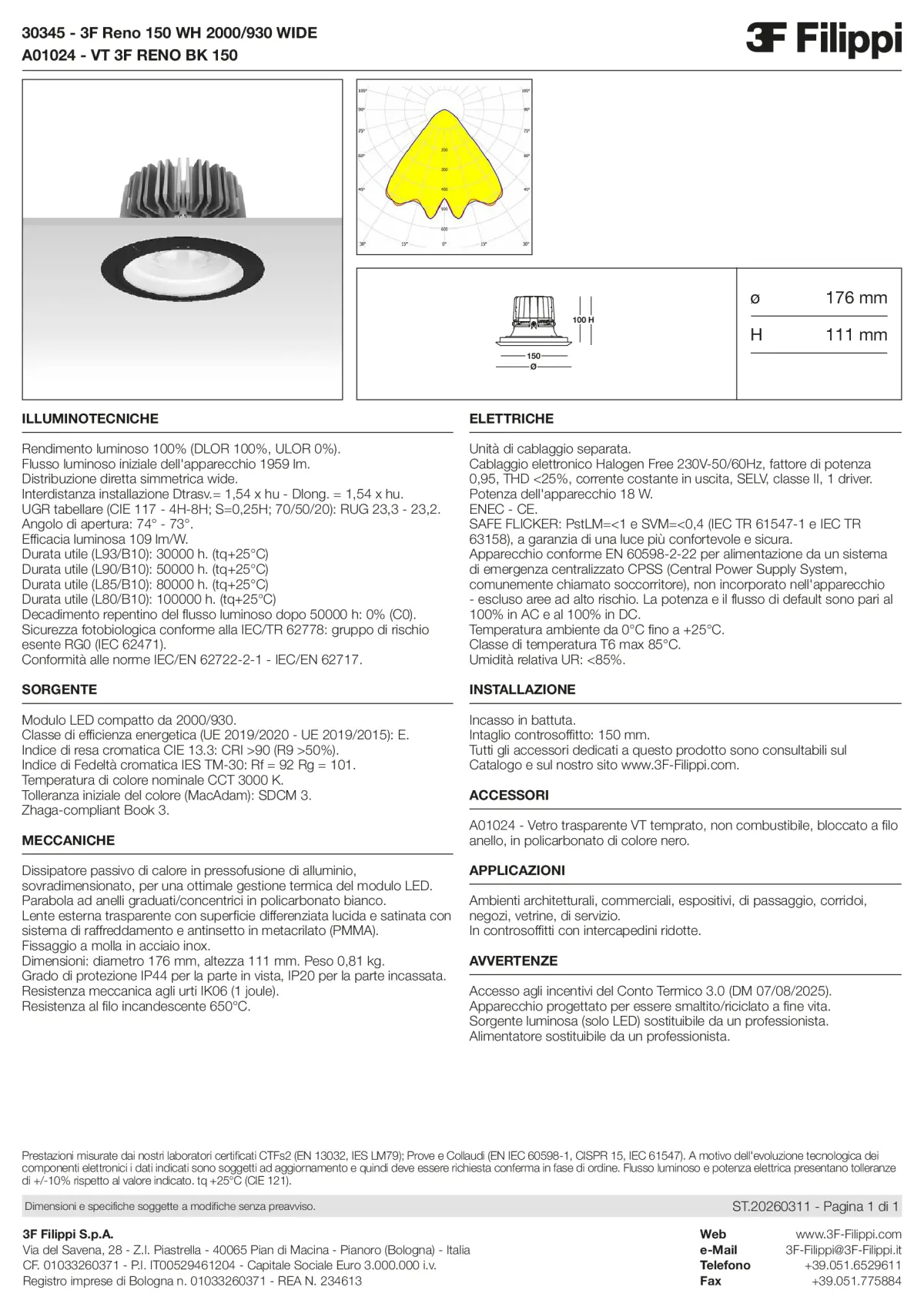 30345+A01024 - 3F Reno 150 WH 2000-930 WIDE + VT BK - Datasheet - it