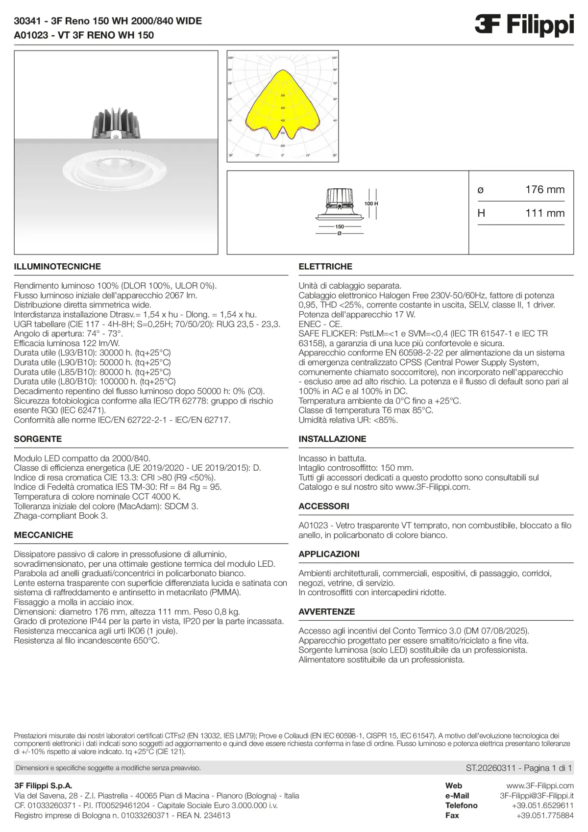 30341+A01023 - 3F Reno 150 WH 2000-840 WIDE + VT WH - Datasheet - it