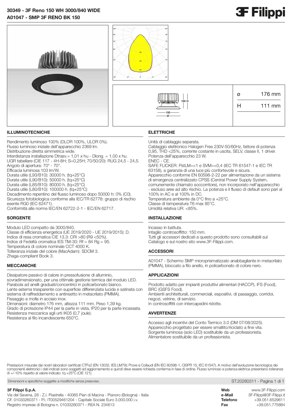 30349+A01047 - 3F Reno 150 WH 3000-840 WIDE + SMP BK - Datasheet - it