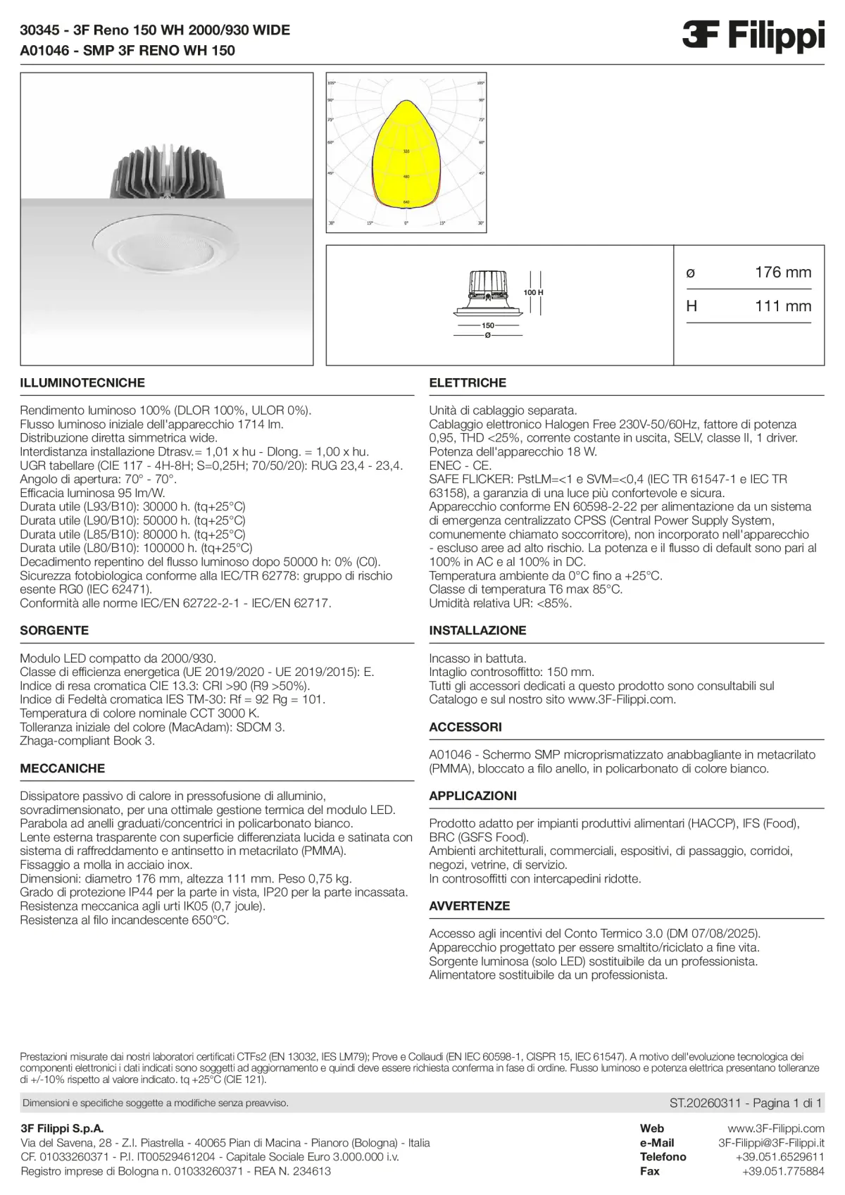 30345+A01046 - 3F Reno 150 WH 2000-930 WIDE + SMP WH - Datasheet - it