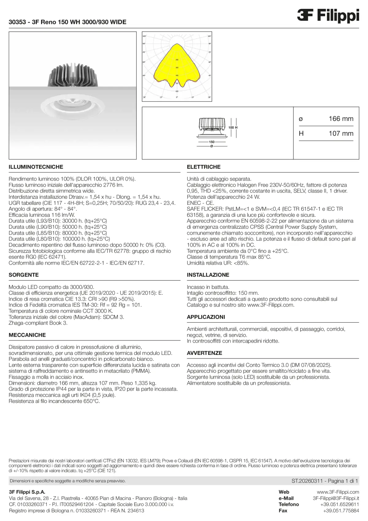 30353 - 3F Reno 150 WH 3000-930 WIDE - Datasheet - it