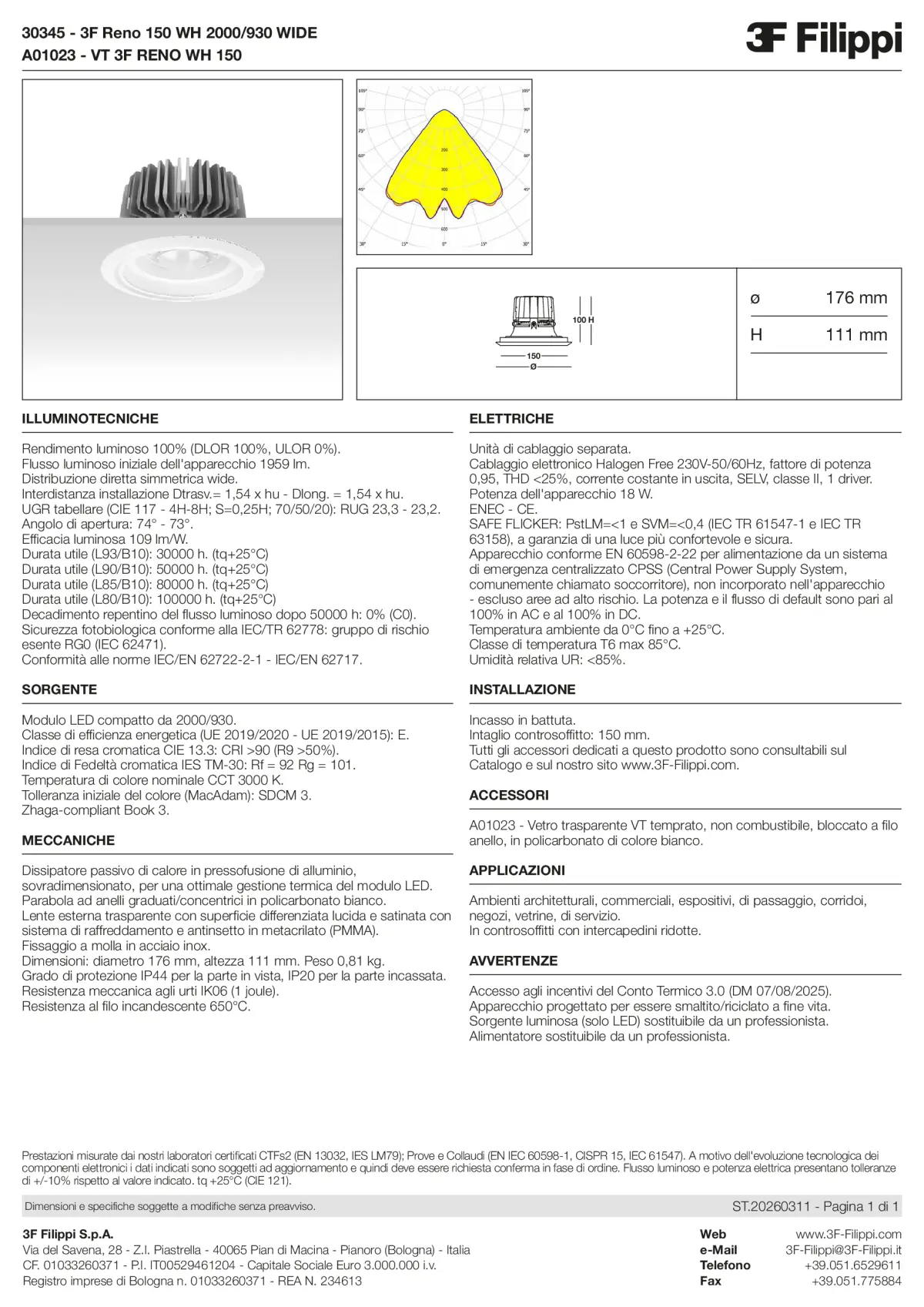 30345+A01023 - 3F Reno 150 WH 2000-930 WIDE + VT WH - Datasheet - it