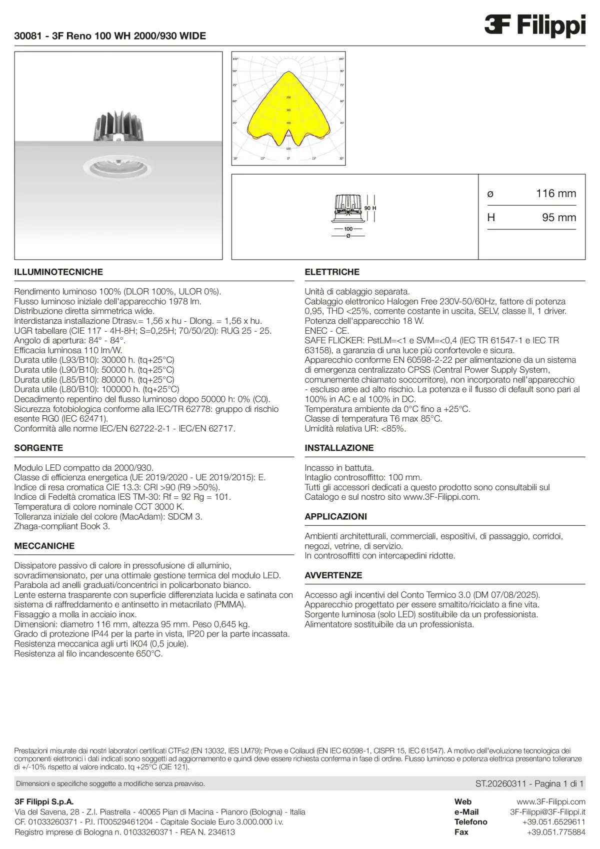 30081 - 3F Reno 100 WH 2000-930 WIDE - Datasheet - it