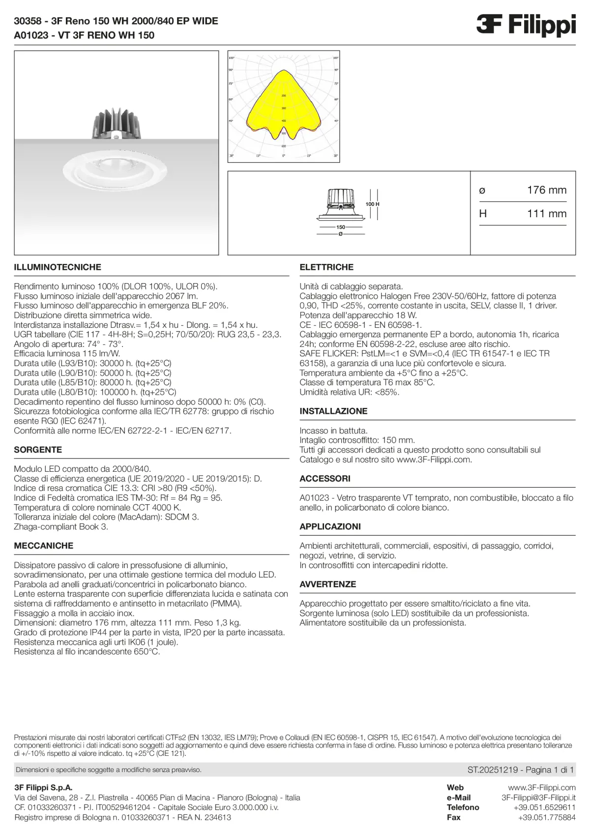 30358+A01023 - 3F Reno 150 WH 2000-840 EP WIDE + VT WH - Datasheet - it