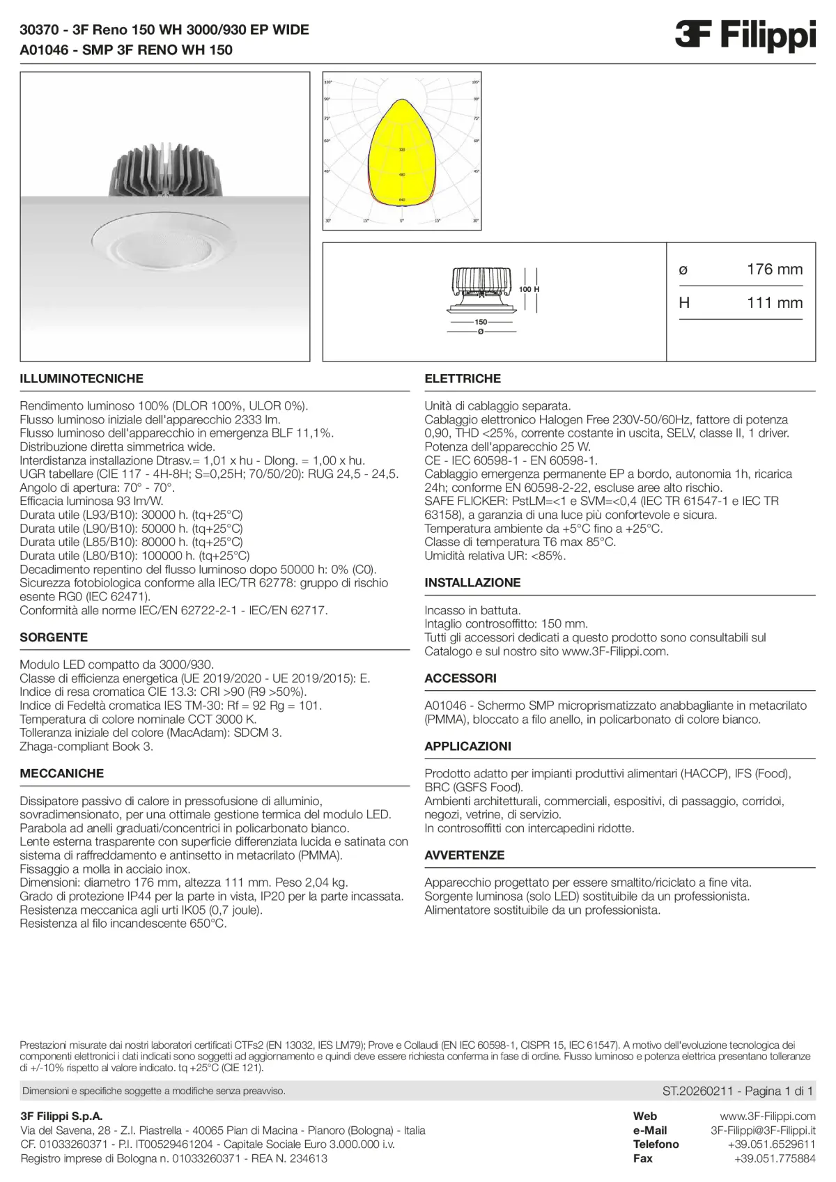 30370+A01046 - 3F Reno 150 WH 3000-930 EP WIDE + SMP WH - Datasheet - it