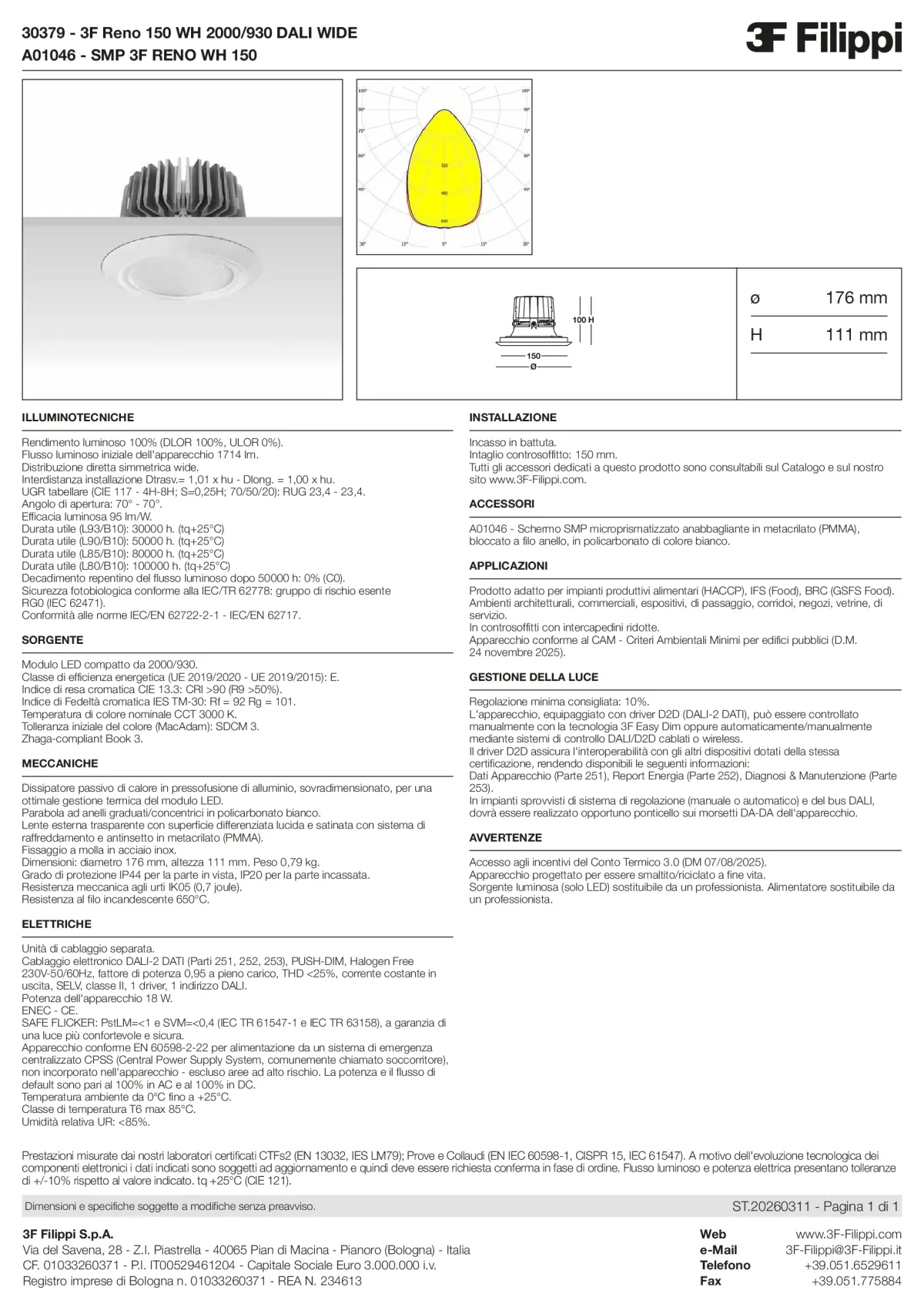 30379+A01046 - 3F Reno 150 WH 2000-930 DALI WIDE + SMP WH - Datasheet - it