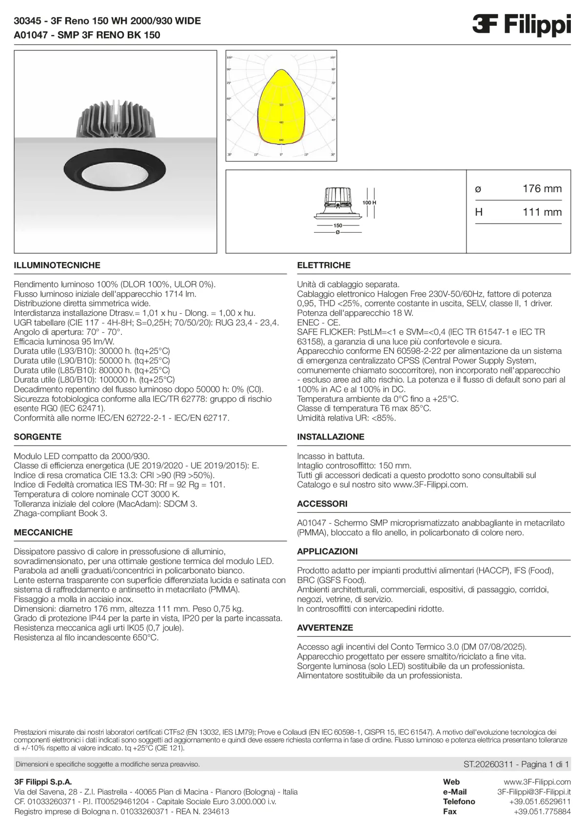 30345+A01047 - 3F Reno 150 WH 2000-930 WIDE + SMP BK - Datasheet - it