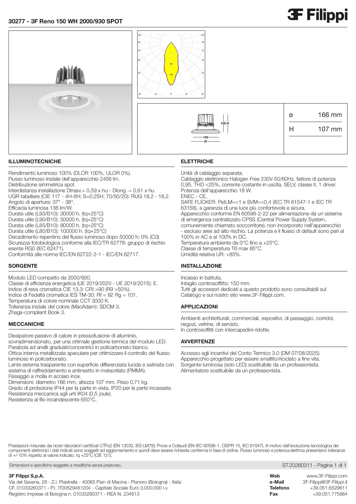 30277 - 3F Reno 150 WH 2000-930 SPOT - Datasheet - it