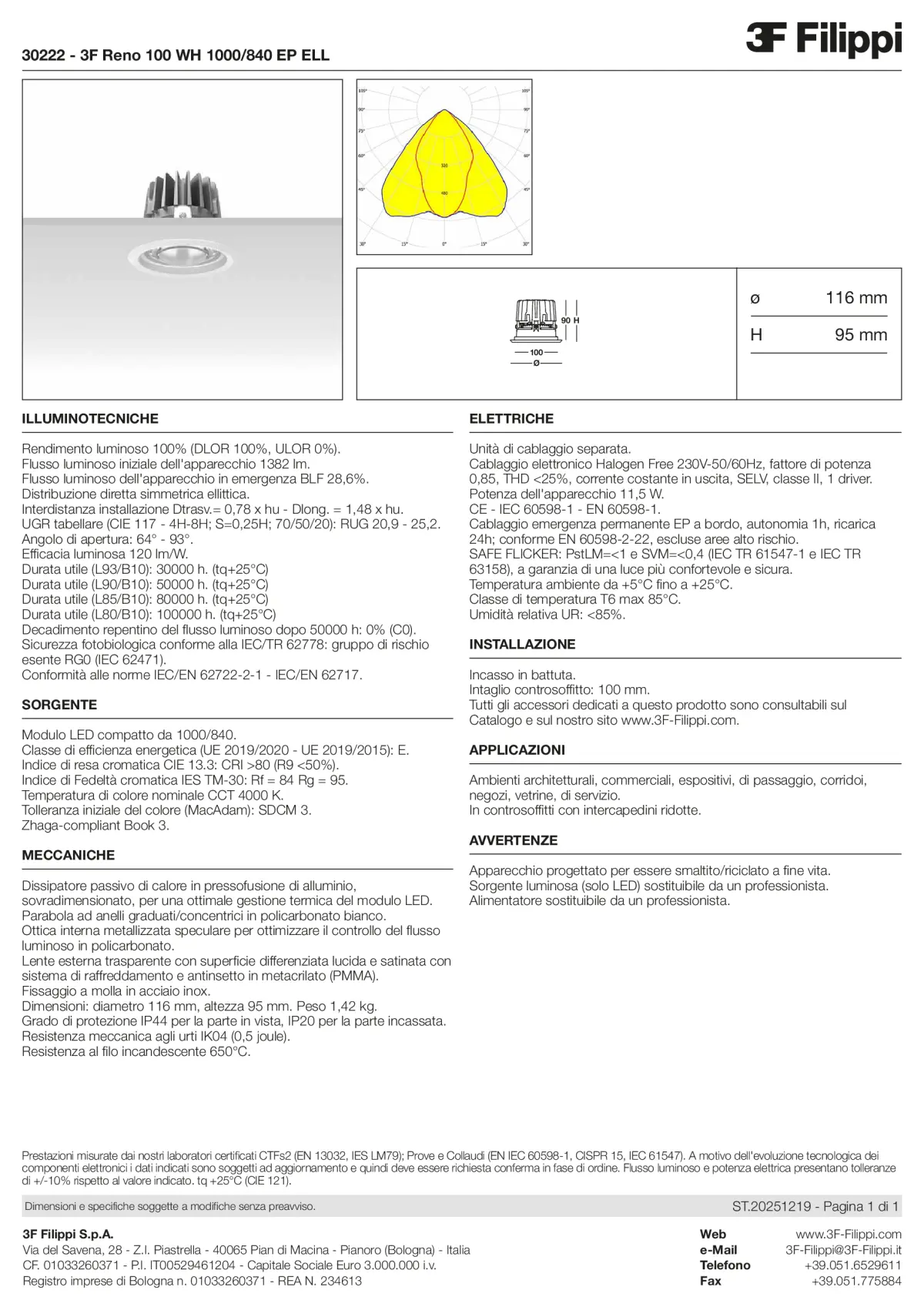 30222 - 3F Reno 100 WH 1000-840 EP ELL - Datasheet - it
