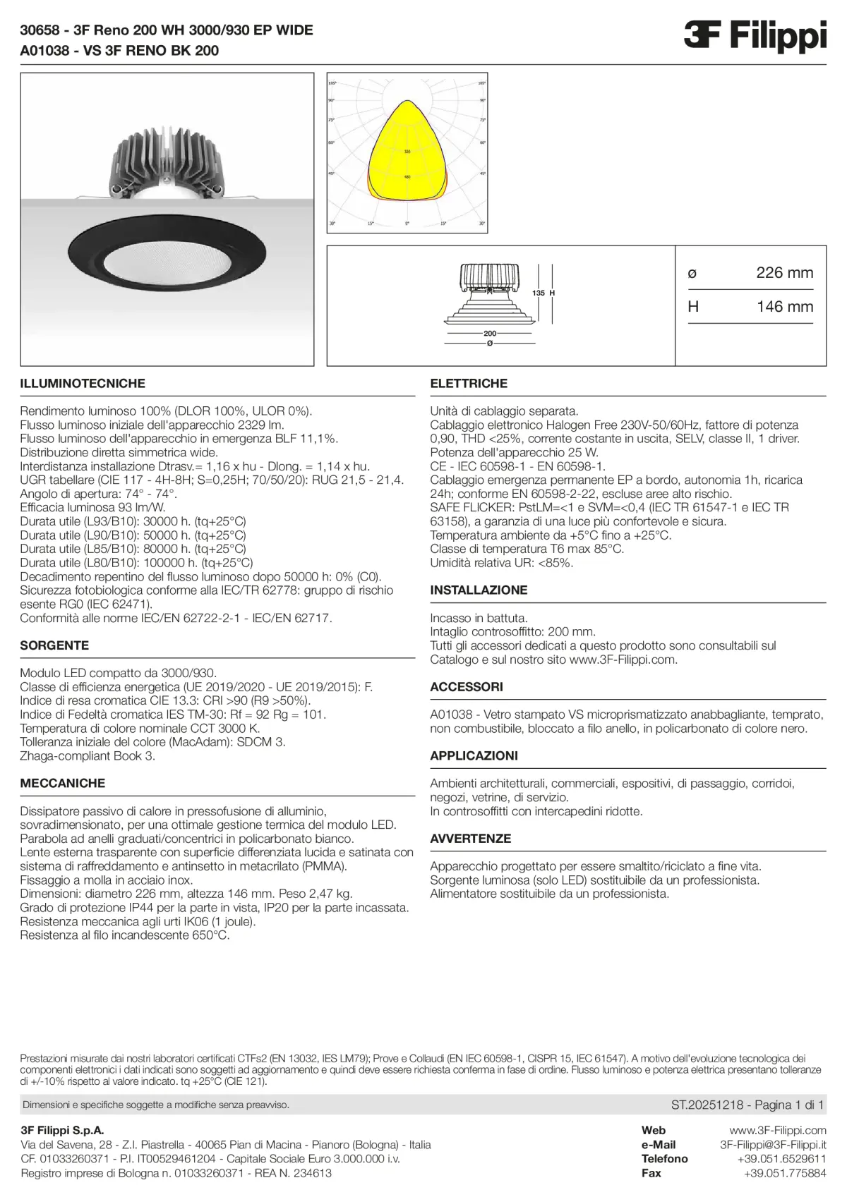 30658+A01038 - 3F Reno 200 WH 3000-930 EP WIDE + VS BK - Datasheet - it
