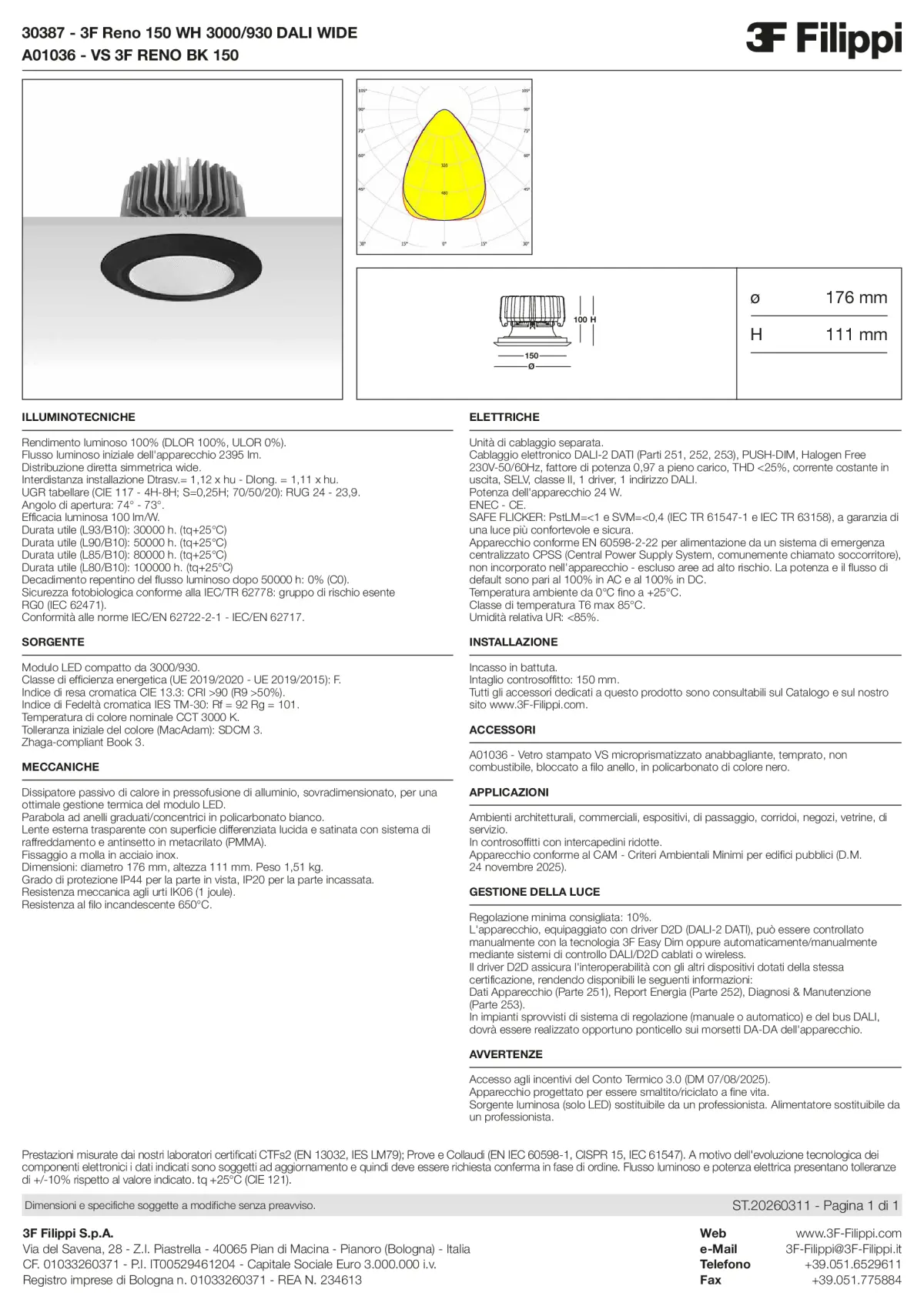 30387+A01036 - 3F Reno 150 WH 3000-930 DALI WIDE + VS BK - Datasheet - it