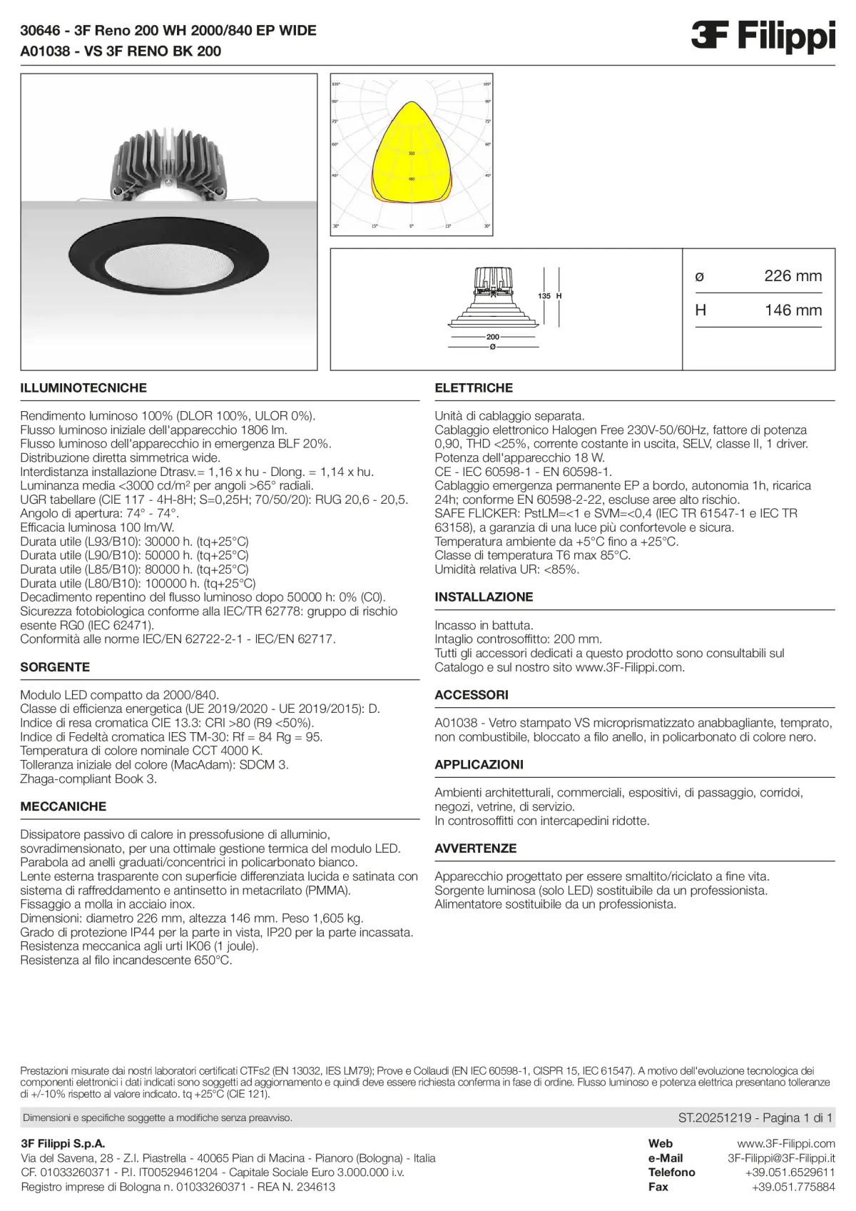 30646+A01038 - 3F Reno 200 WH 2000-840 EP WIDE + VS BK - Datasheet - it