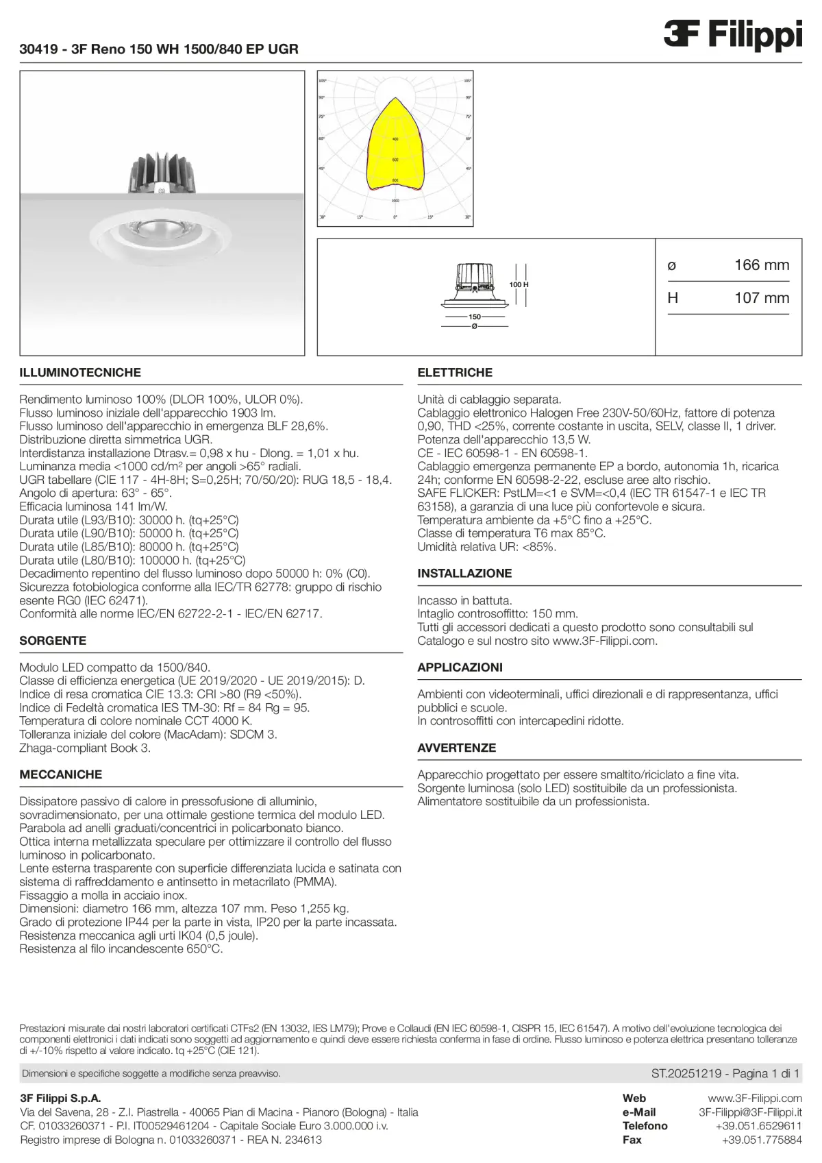 30419 - 3F Reno 150 WH 1500-840 EP UGR - Datasheet - it