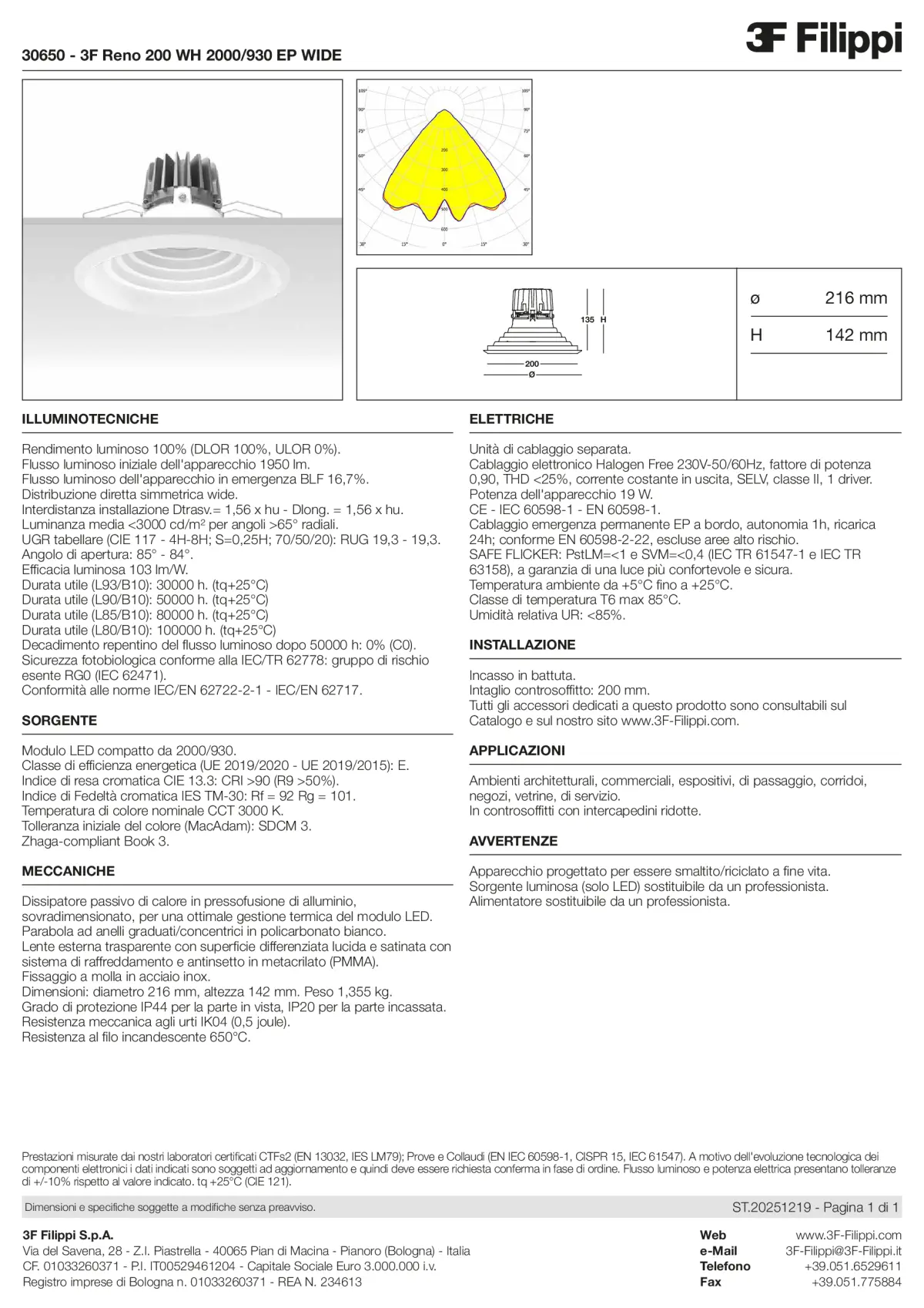 30650 - 3F Reno 200 WH 2000-930 EP WIDE - Datasheet - it